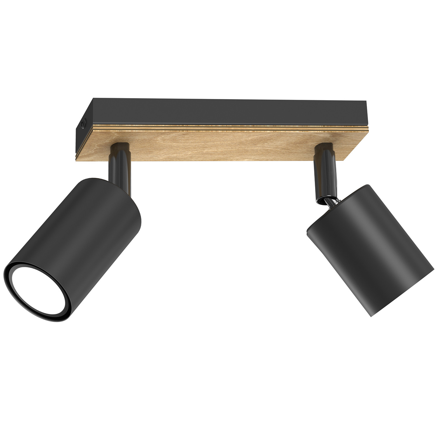 Reflektor sufitowy spot natynkowy Tulon listwa czarny mat-jasne drewno 2xGU10x8W wym: 15,5 x 20 x 5,5 cm metal Luminex