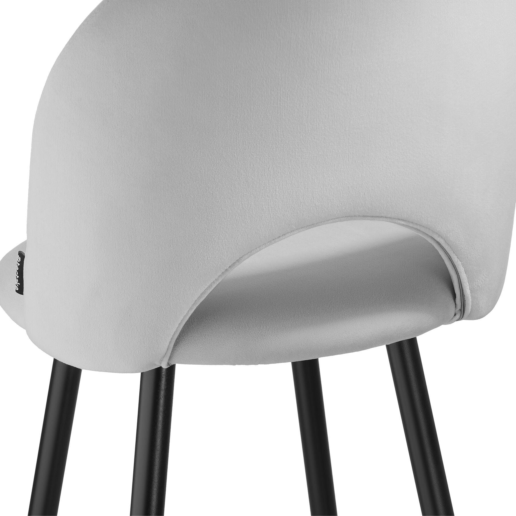 Lot de 2 chaises de bistrot en polyester et acier à l'aspect velours rembourré avec repose-pieds TECTAKE - 8