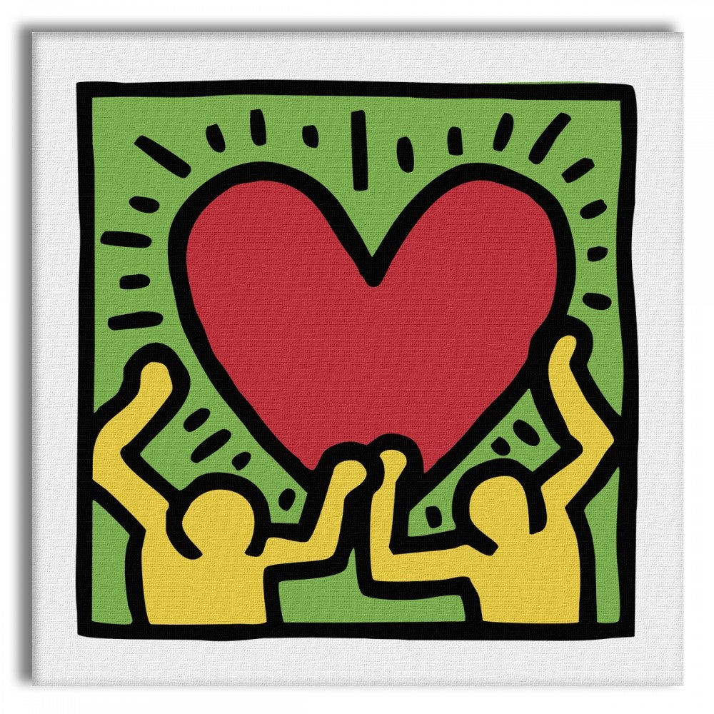 HARING - MOC MIŁOŚCI - Obraz na płótnie na drewnianej ramie 80x80 cm