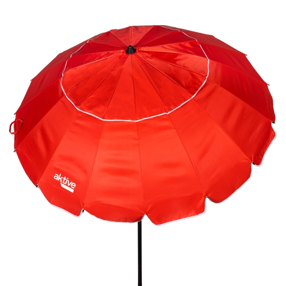 Aktive Parapluie de plage coupe-vent 8 cannes 220 cm corail Aktive Parapluie de plage coupe-vent 8 cannes 220 cm corail
