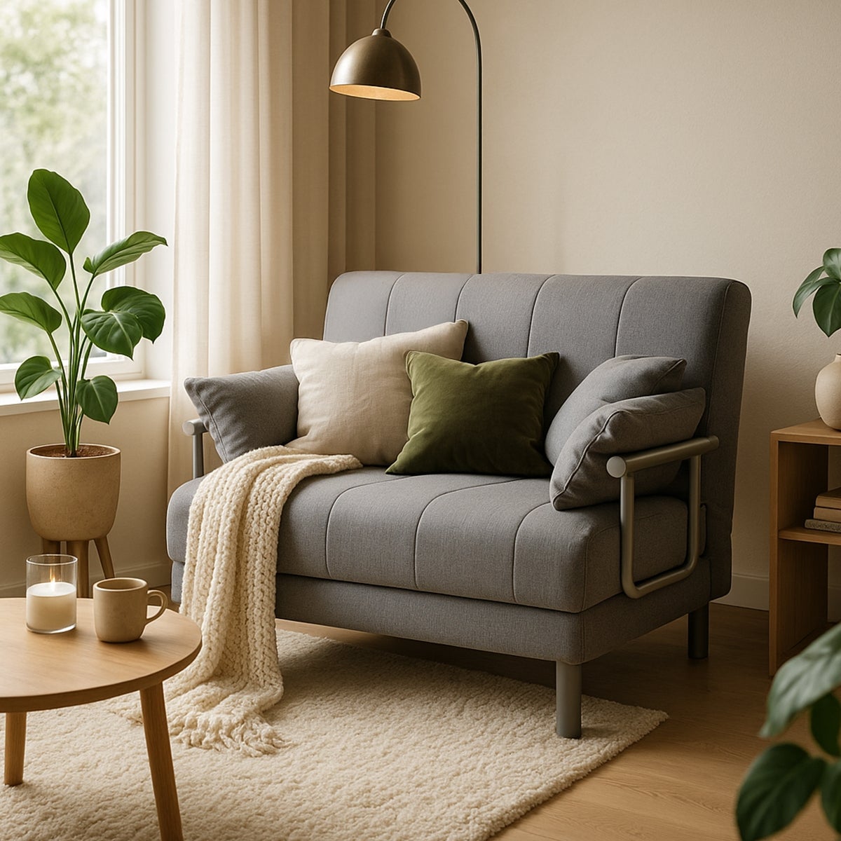 Divano poltrona letto piazza e mezza pieghevole tessuto Deborah Twin - Grigio - 2