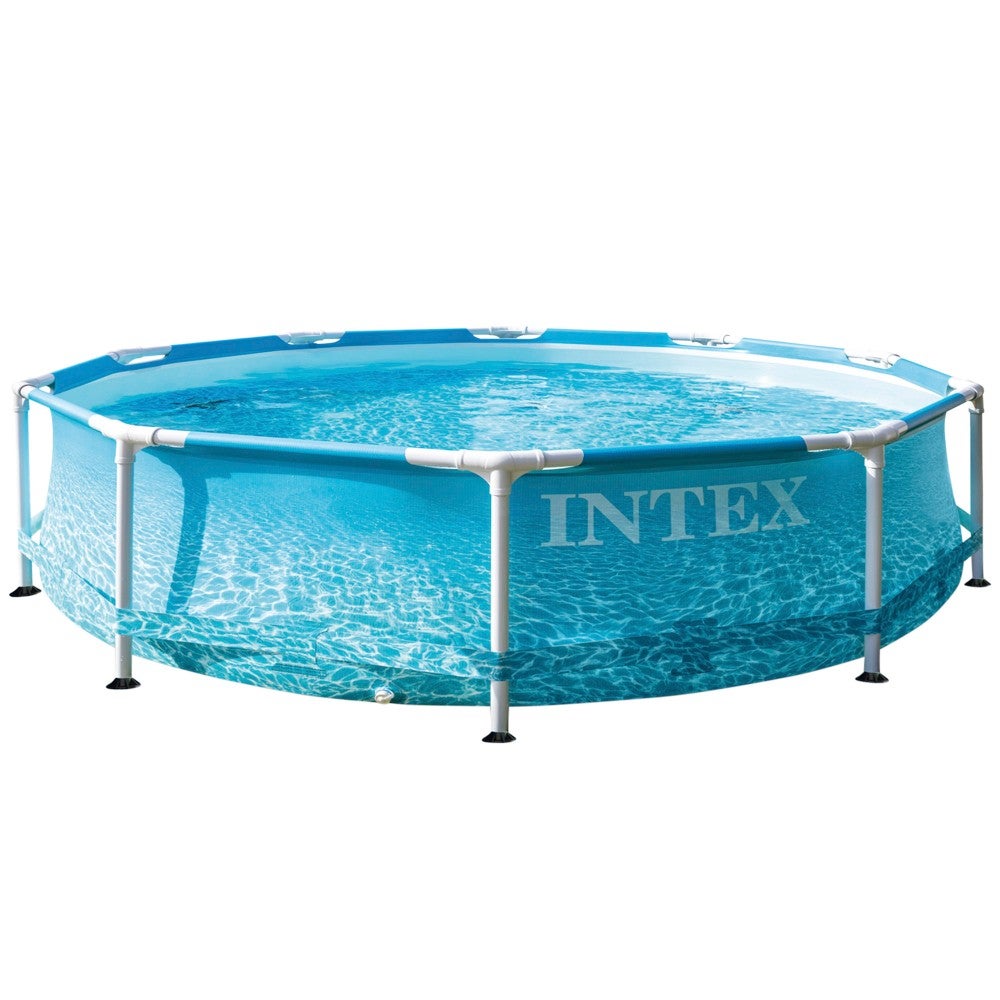 Basen Metalowy Intex Beachside Trwały i Łatwy w Montażu Niebieski