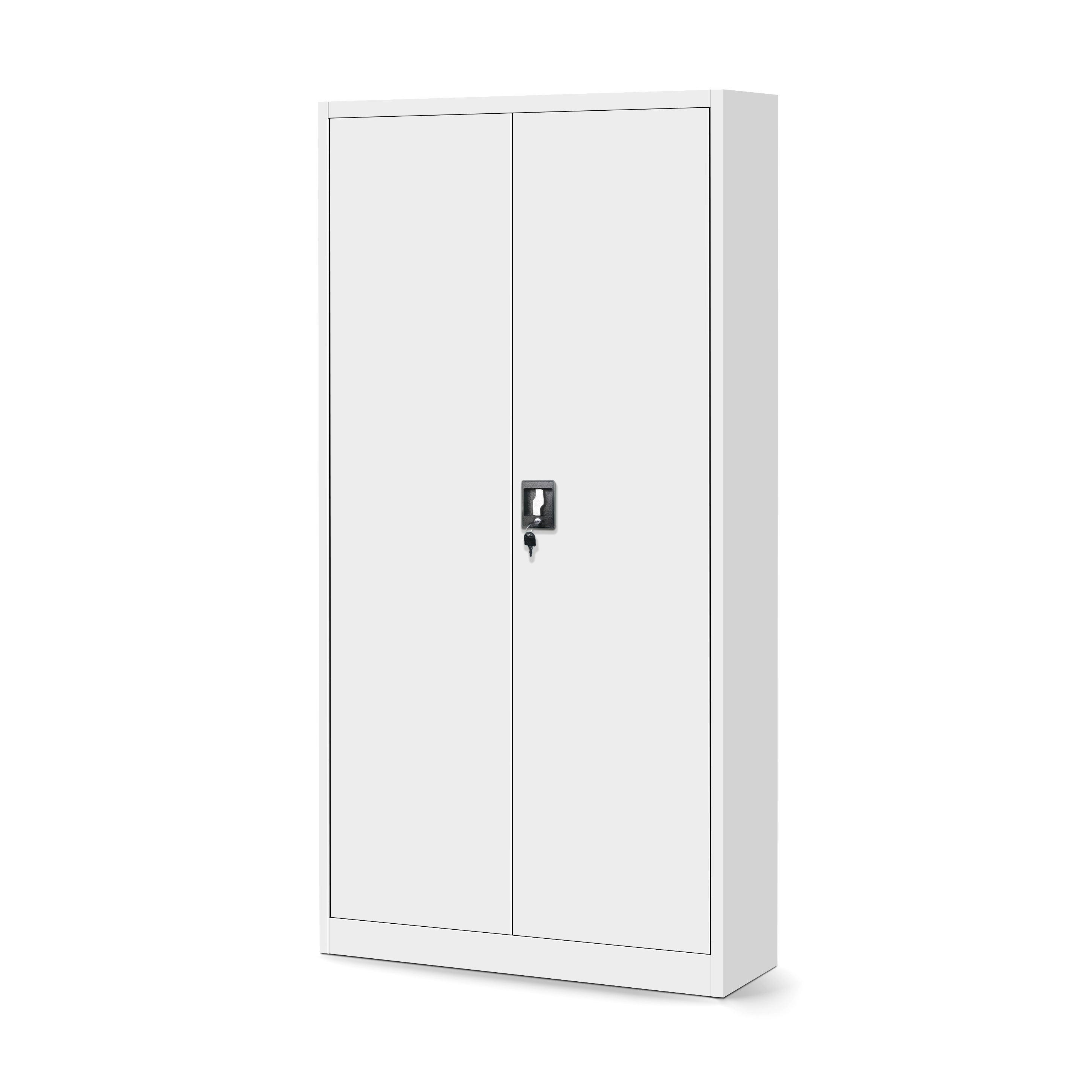 Armoire de Bureau de Rangement Métallique avec Compartiment Secret 185 cm x 90 cm x 45 cm Blanc - 3