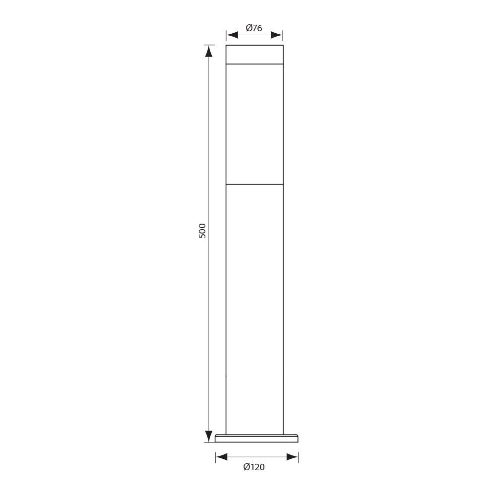 TOKYO lampadaire à LED E27 poteau en acier inoxydable 50cm lumière extérieure étanche jardin allée cour 230V MESURE 50CM - 5