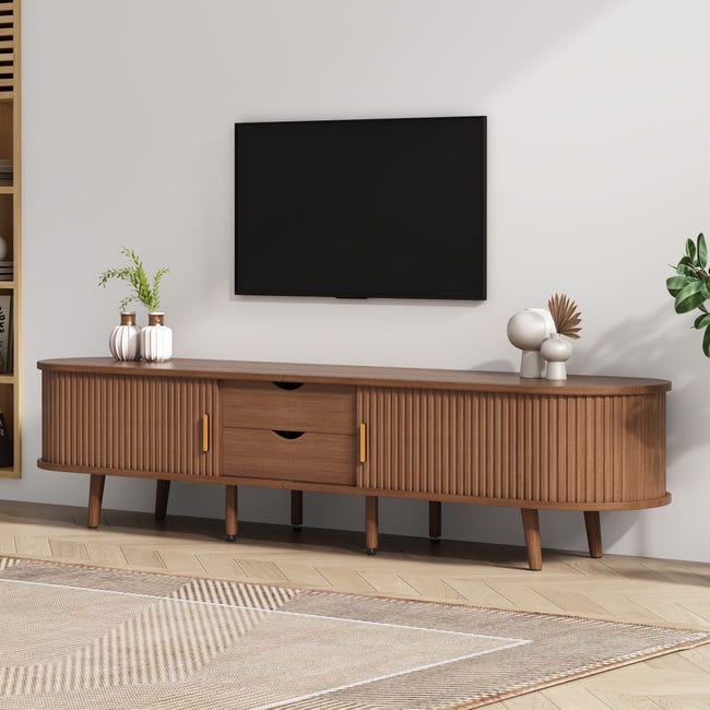 TV Stand moderno centro di intrattenimento con 3 cassetti pieghevole Tv Cabinet TV Stand moderno centro di intrattenimento con 3 cassetti pieghevole Tv Cabinet