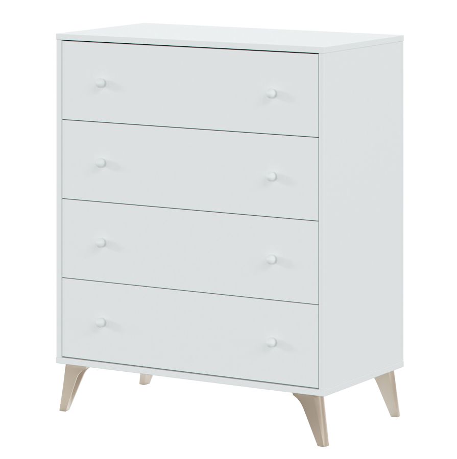 Elegancka komoda w kolorze artik white do sypialni, nowoczesny design, 95x78x40 cm
