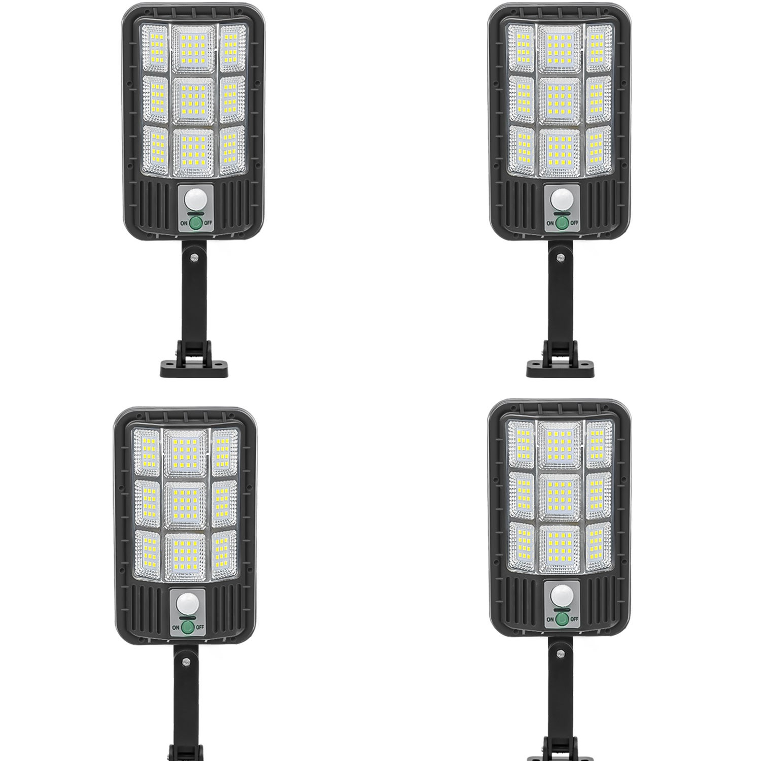 Zewnętrzne lampy solarne – 108 diod LED w zewnętrznych lampach solarnych, wodoodporny reflektor solarny IP65, 3 tryby (4 sztuki)