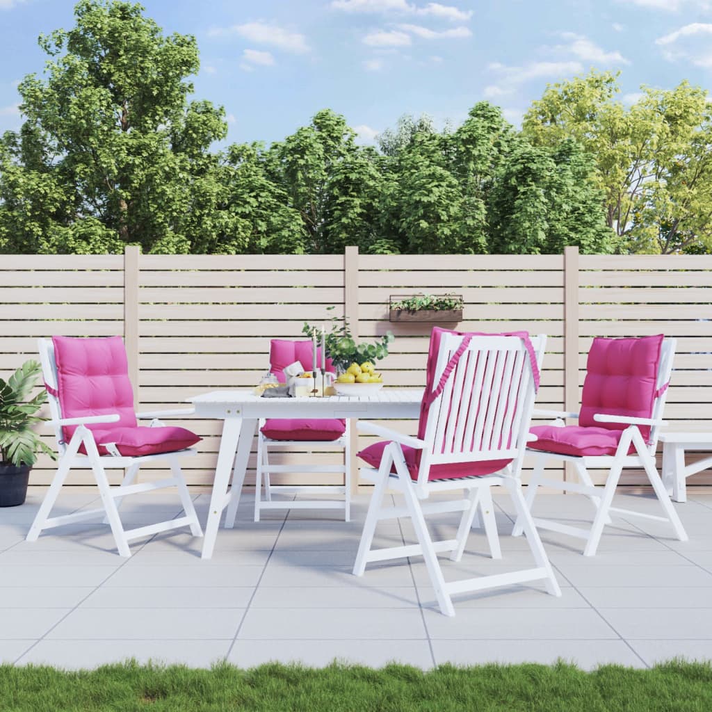 Poduszki na krzesła z niskim oparciem, 4 szt., różowe vidaXL