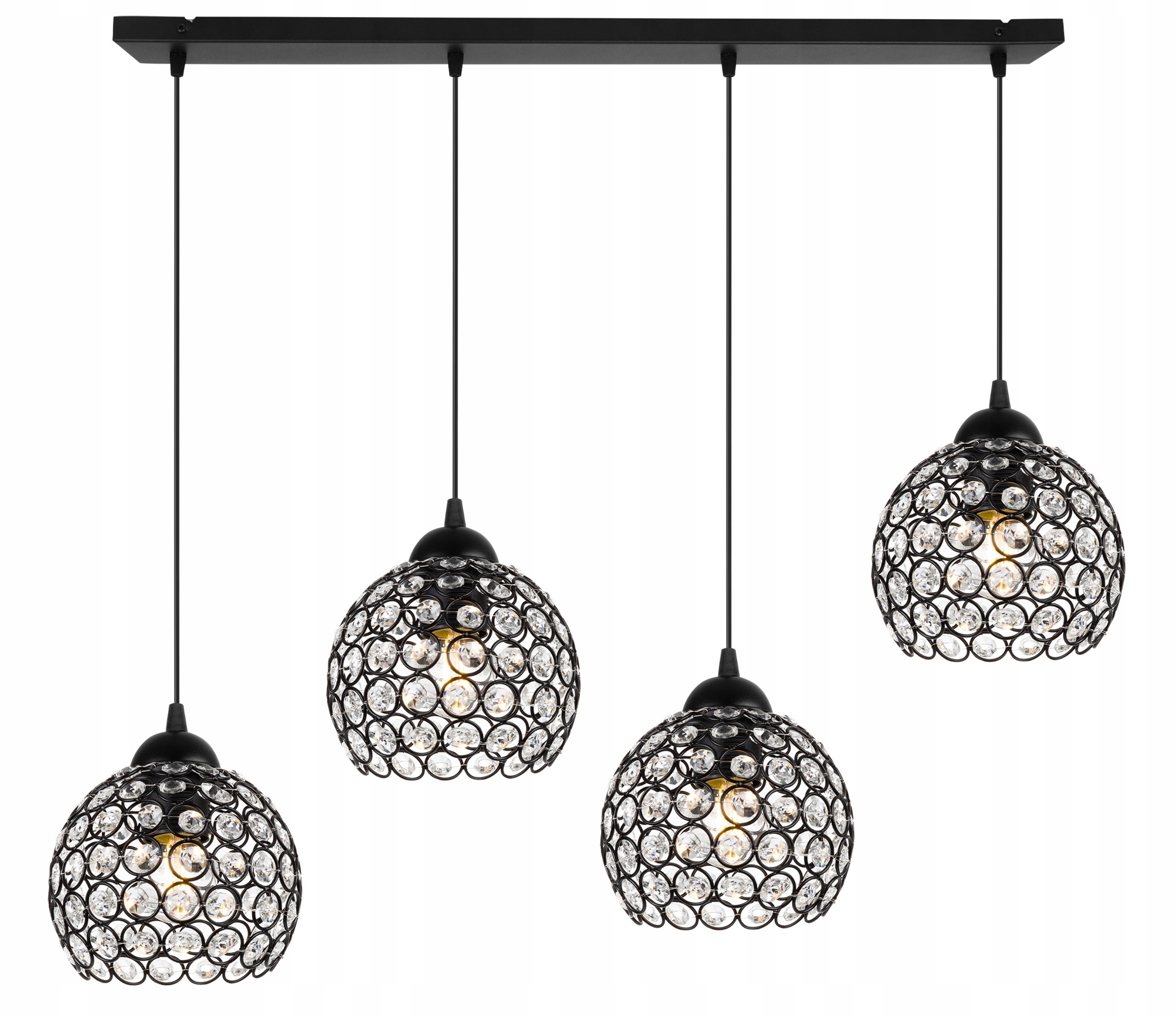 Lampa sufitowa wisząca modern Crystal 4xE27 klosz kula kryształowa grafitowa Light Home LH