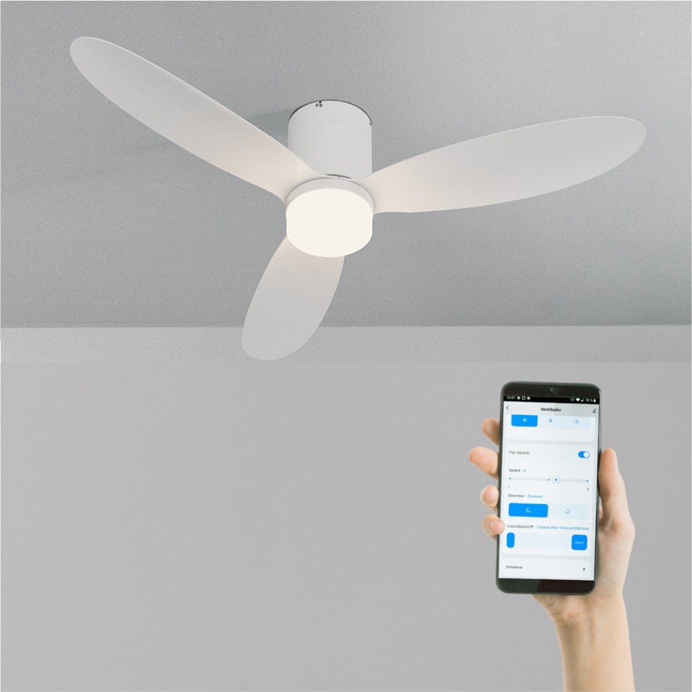 CREATE - WIND LITE - Cichy wentylator sufitowy 40W Ø132 cm odpowiedni do użytku wewnątrz i na zewnątrz -