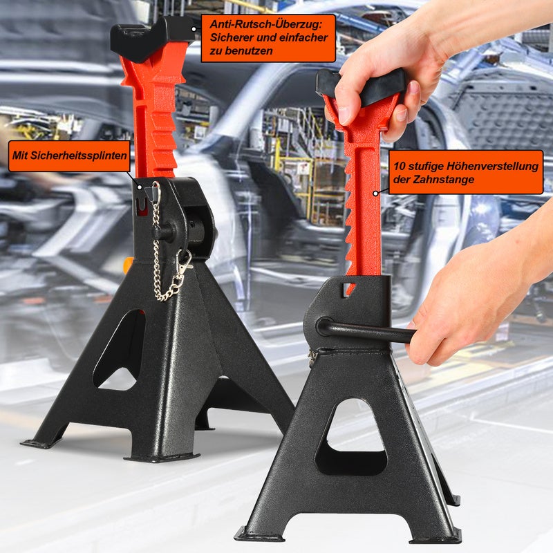 4x macacos de rack para caminhão, macacos para carro 3T, macacos para carro, 285-430 mm - 4