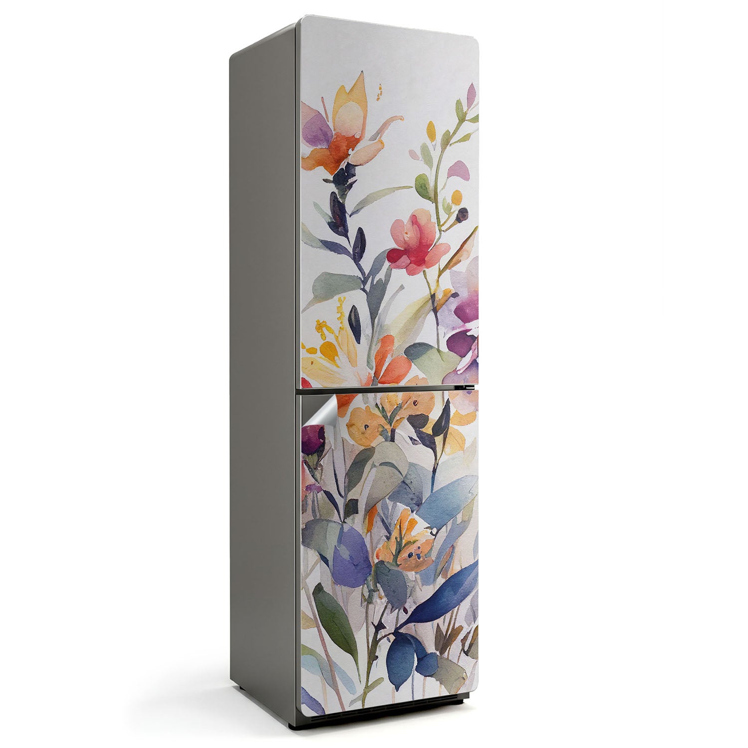 Autocollant Décoratif Pour Réfrigérateur 60x205 Cm - Motif Jardin Fleuri - Protection Contre Les Rayures, Adhésif Repositionnable - 12