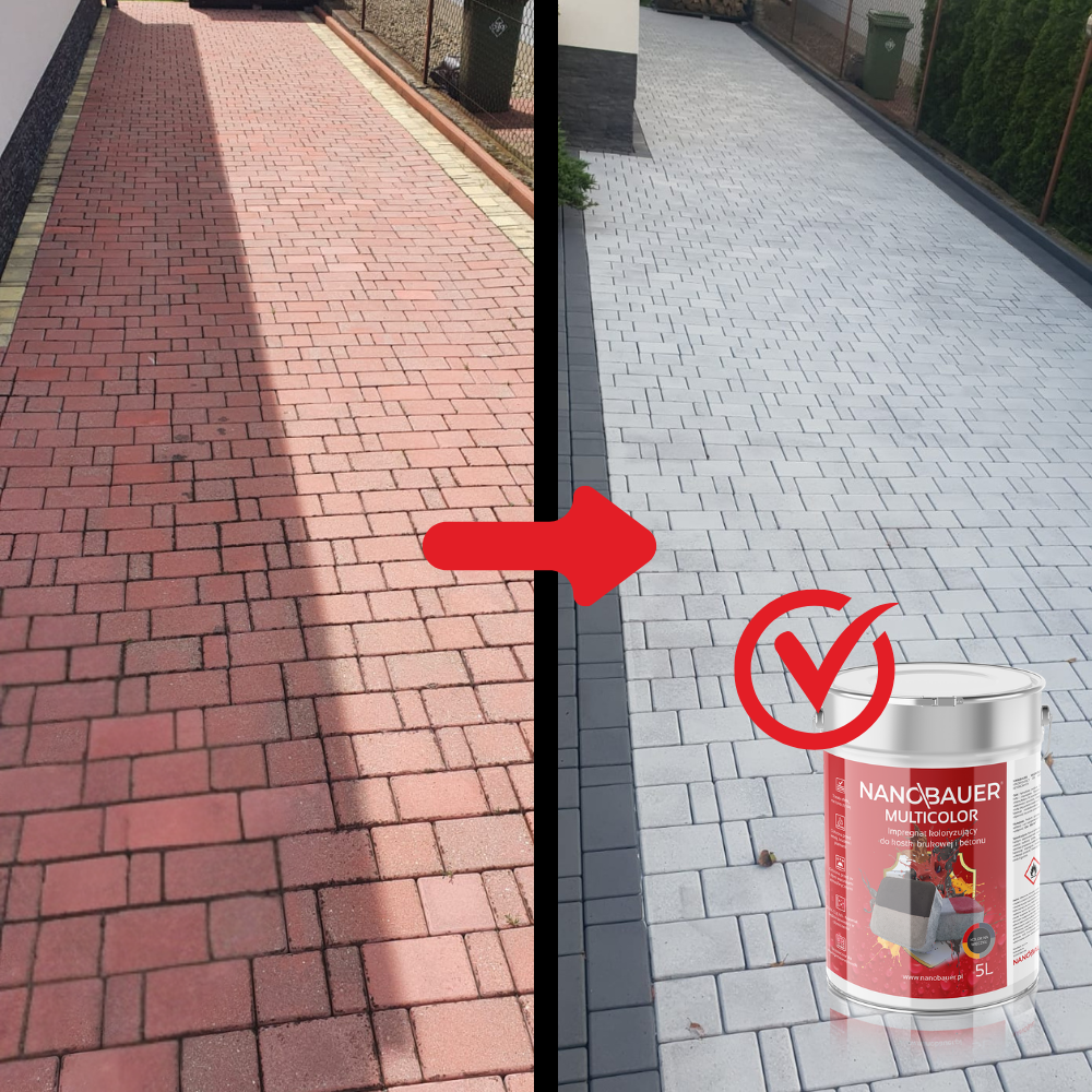 Impregnat Barwiący SZARY 7040 do kostki brukowej bruku betonu 5L na 25m² - 4