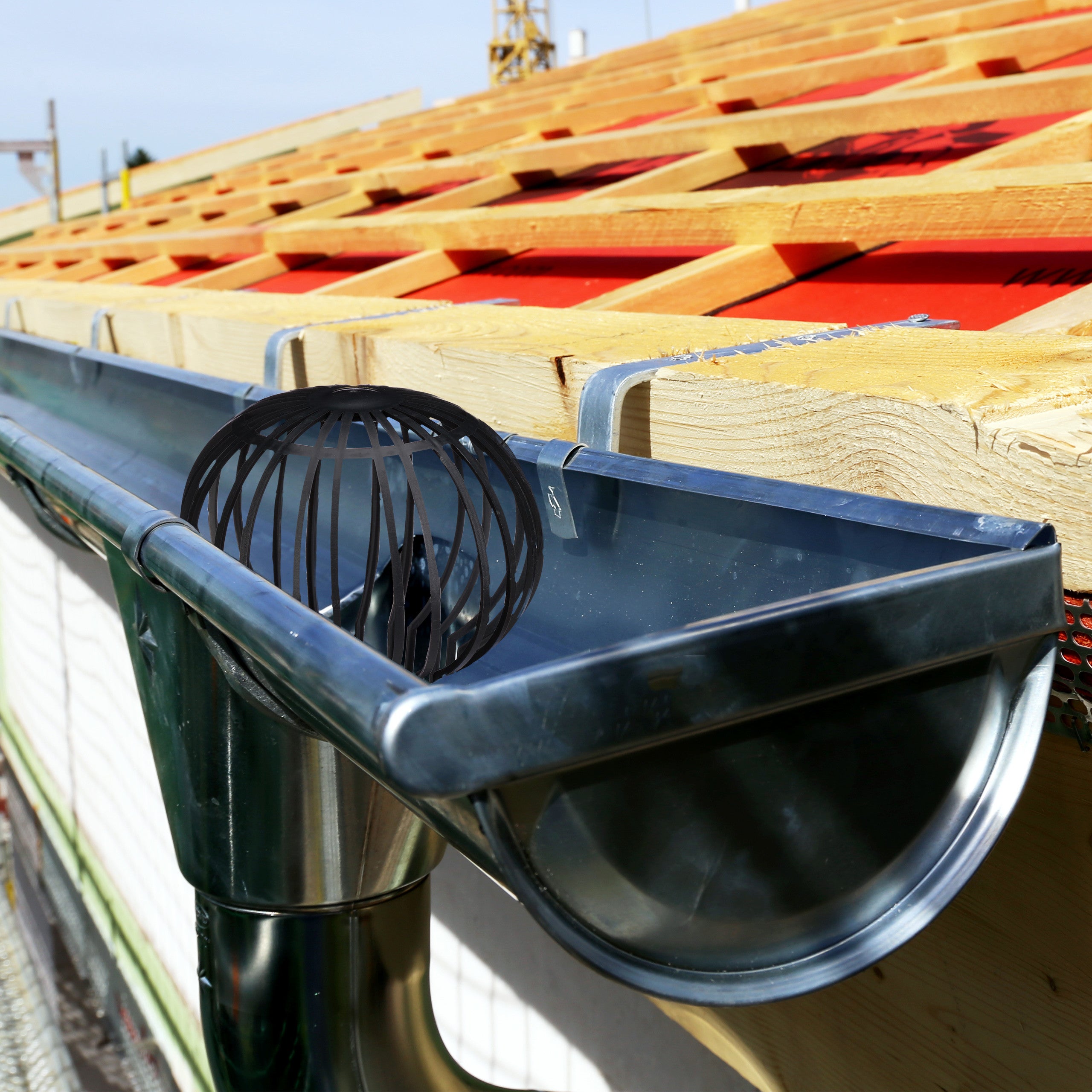 Parafoglie Per Grondaie Relaxdays - Set Da 4 In Plastica Nero Diametro 13 Cm - Foto 5