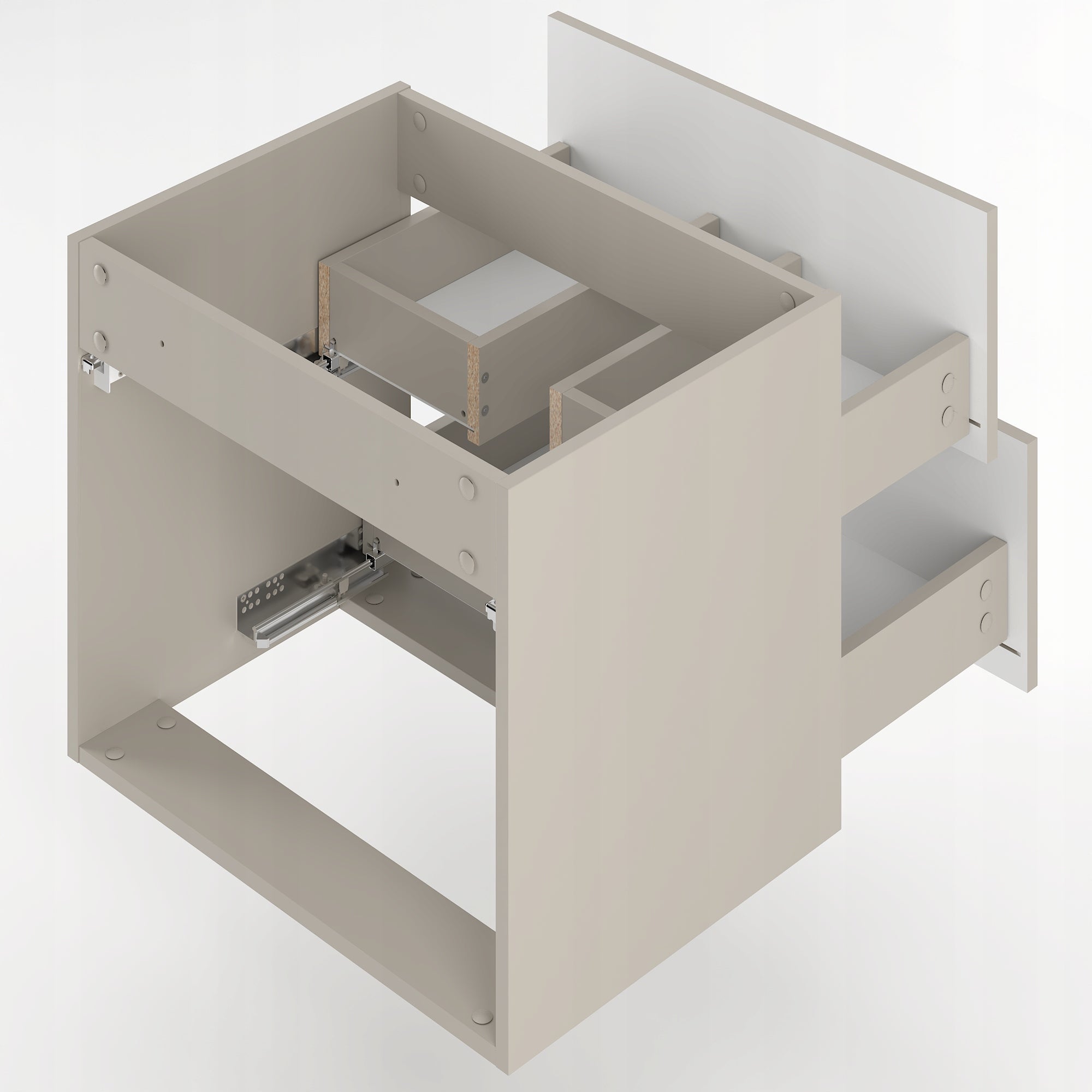 Szafka łazienkowa DELICA 60 cm kaszmir wisząca 2 szuflady frezowane MDF mat - 4