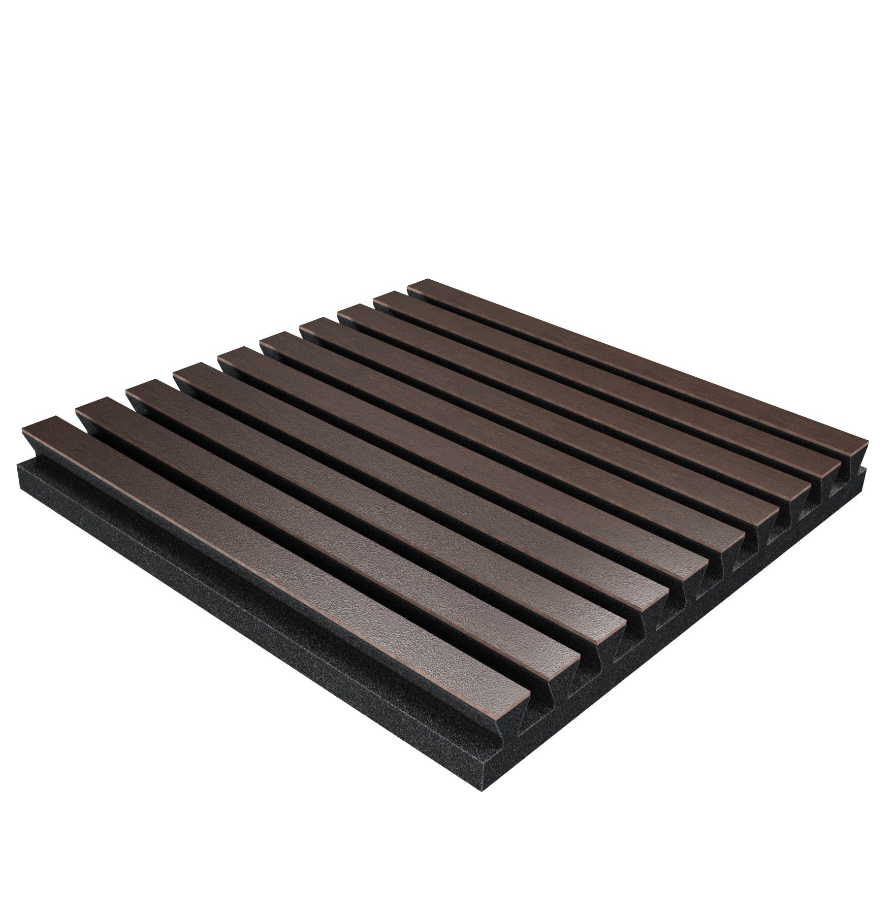 Lot de 4 Panneaux acoustiques insonorisants POLE 50x50x5 cm - 1 m² surf.totale - MDF perforé laminé et mousse acoustique - Wengé - 3