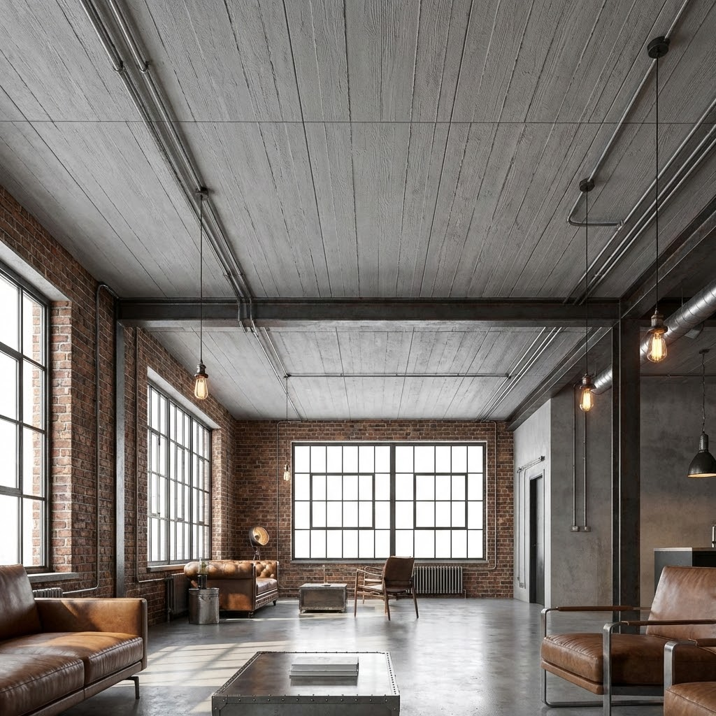 Panel mural de piedra natural flexible, efecto HORMIGÓN EN LISTONES, 60x120, 10 pzas (7,2 m2) - 2