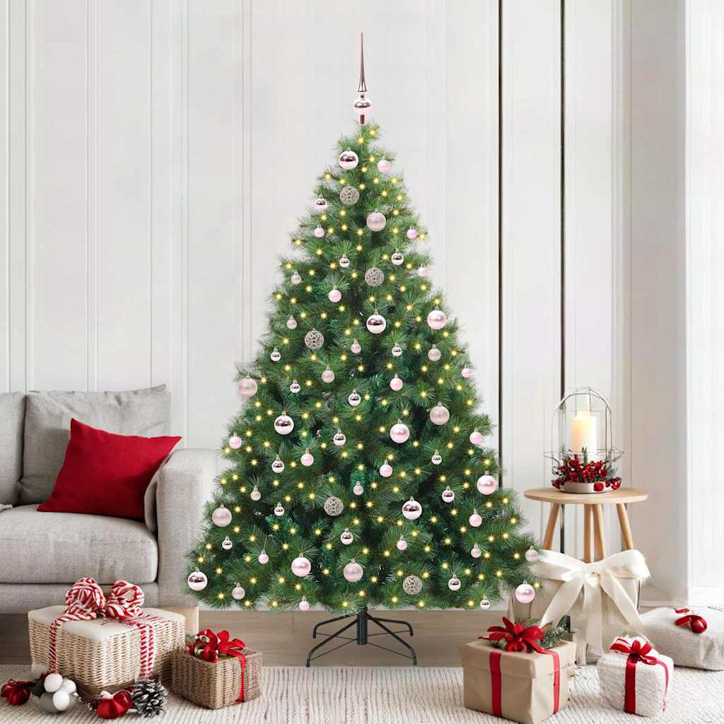 Sztuczna choinka z 300 diodami LED Zielony 180 cm PE i PVC vidaXL