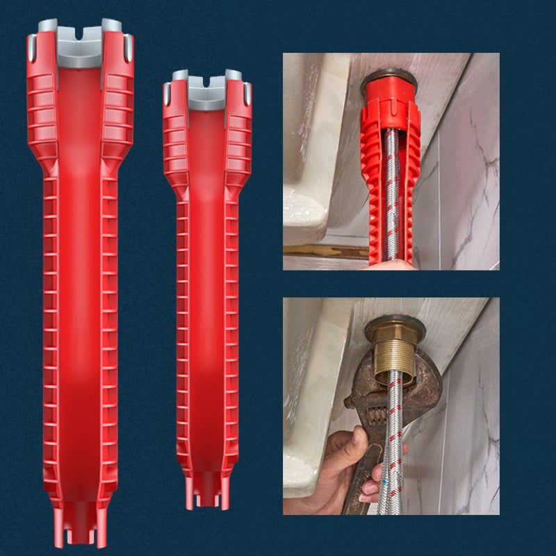 Clé de robinet 12 en 1, clé de robinet de lavabo, outil d'installation d'évier pour évier, toilettes, salle de bain, cuisine - 8
