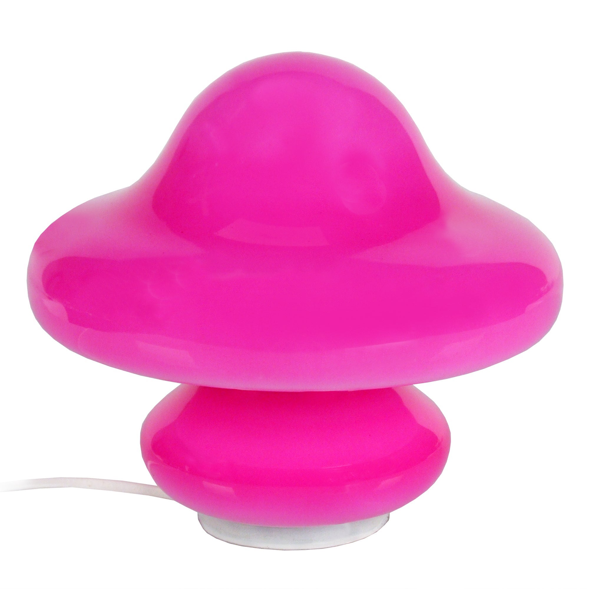 Lámpara de noche tosel ,vidrio,rosa ,a21xd23xp23cm