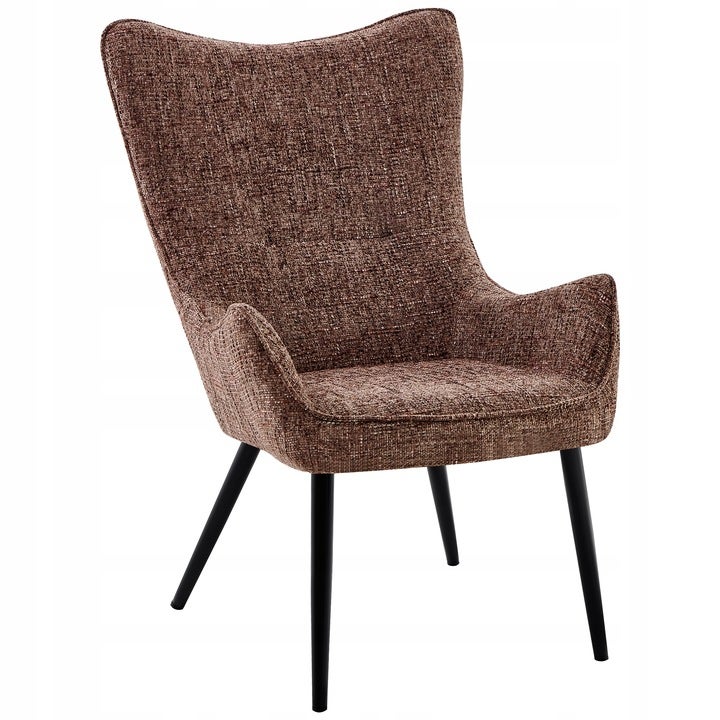 Fotel uszak wypoczynkowy tapicerowany nowoczesny stylowy Nico brąz