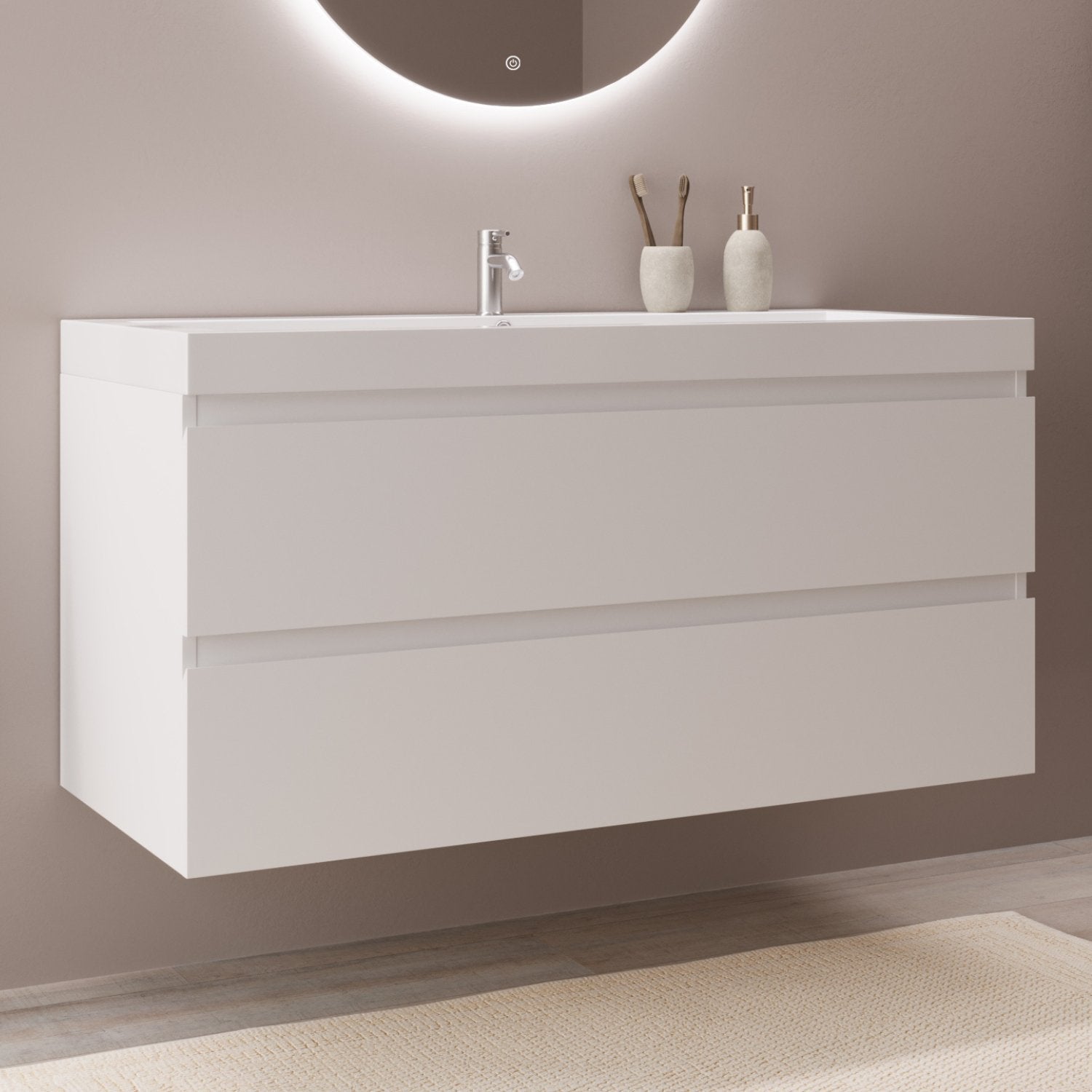 LOMAZOO meuble de salle de bain Monaco blanc brillant - 100cm