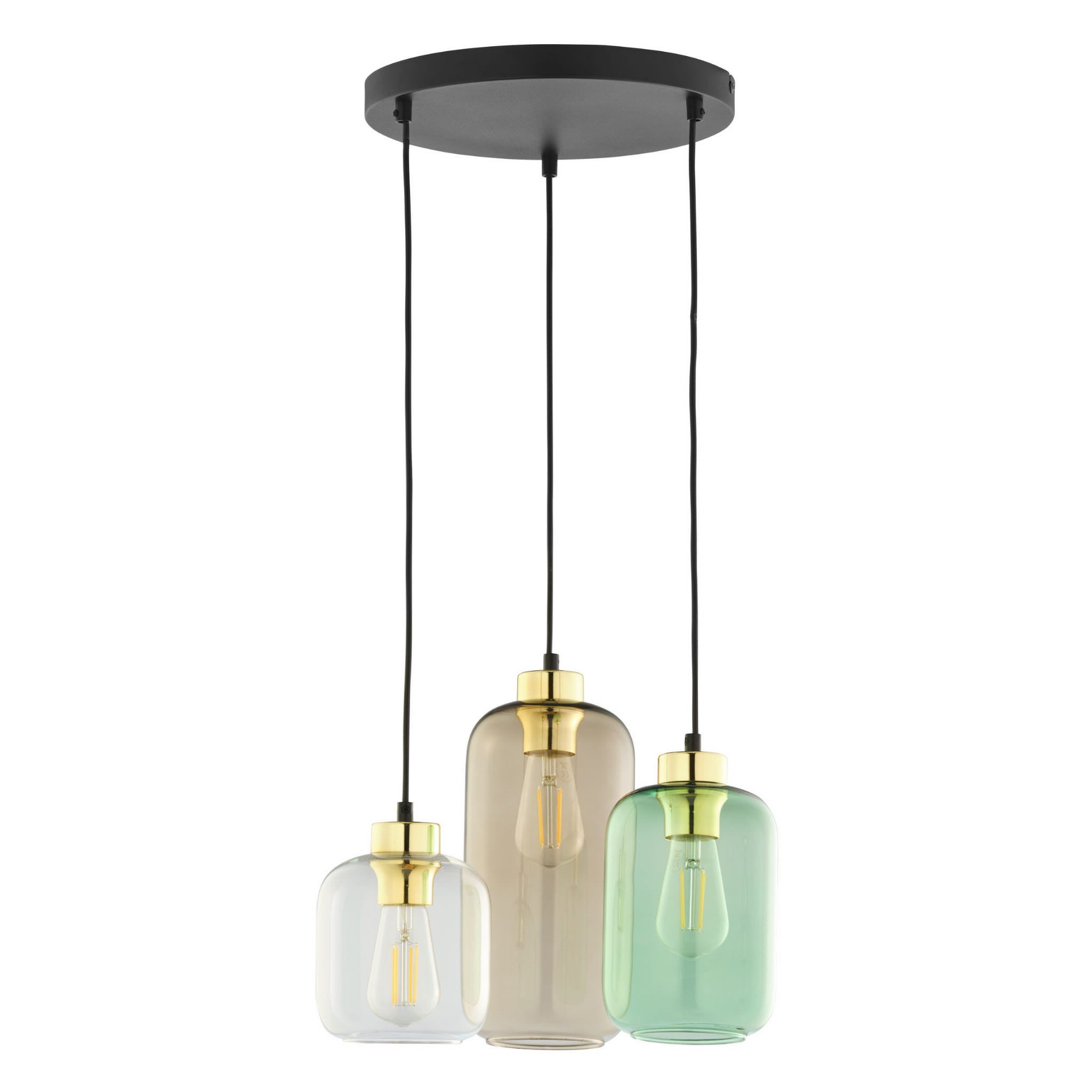 Lampa wisząca Marco multikolor-czarna 3xE27x15W wym: 100 x 37 x 37 cm szkło TK Lighting