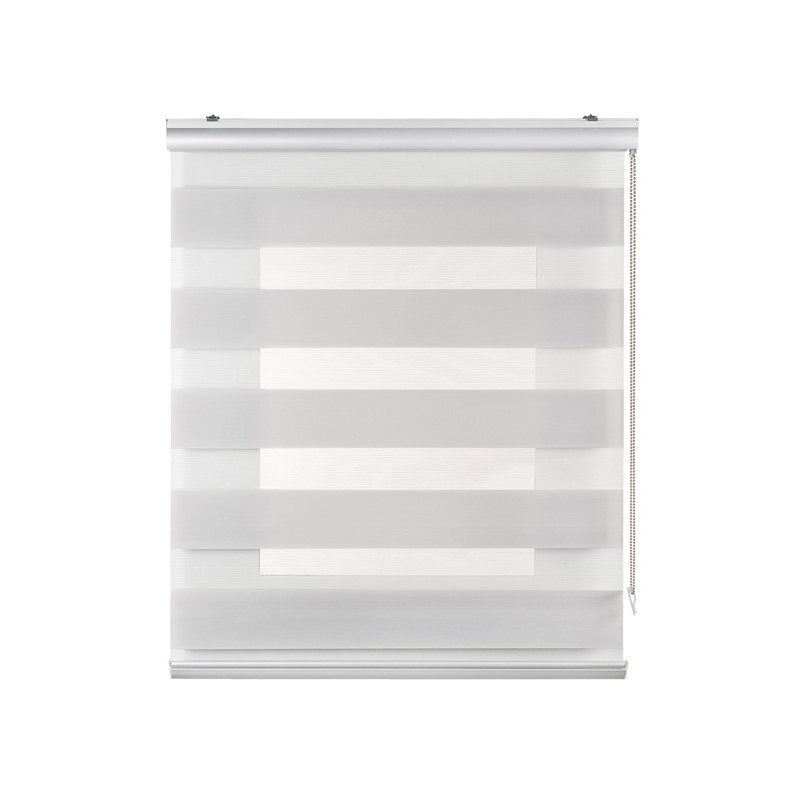 Estores noche y día premium, estor enrollable con acabados de aluminio premium gris claro, 120 x 250 cm
