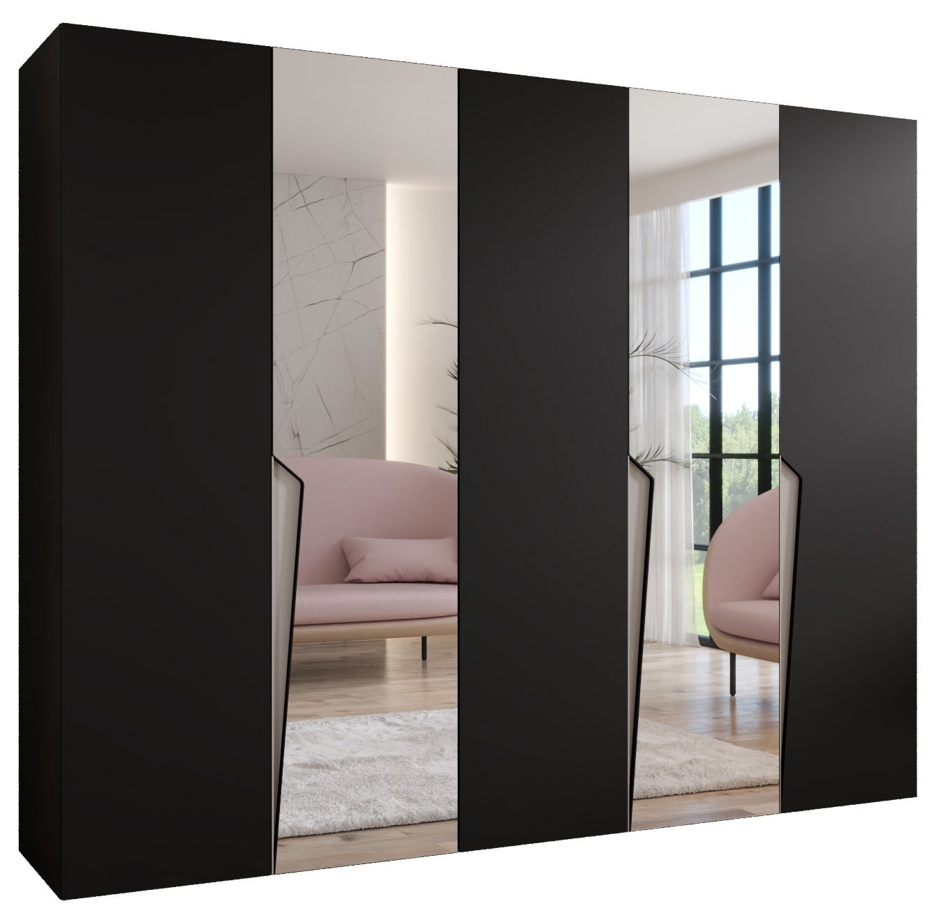 Szafa uchylna otwierana Piano 2 250 x 52 x 202 cm czarny + u. kaszmir