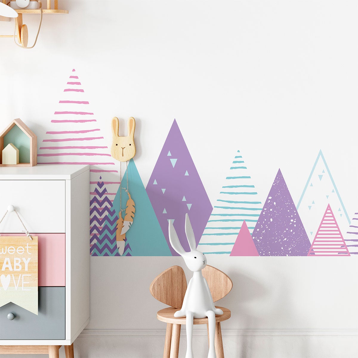 Vinilo niño escandinavo de montaña malika - adhesivo de pared - revestimiento sticker mural decorativo - 90x155cm - 4
