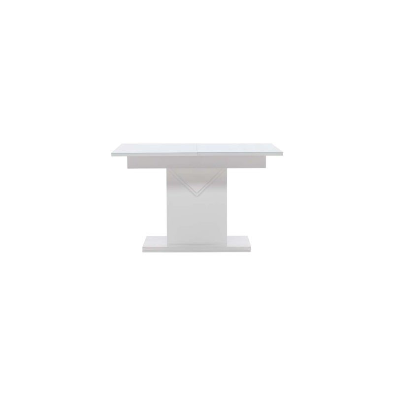 Pluto stół do jadalni 90x120cm, szkło rozkładany z dodatkowe talerze biały.