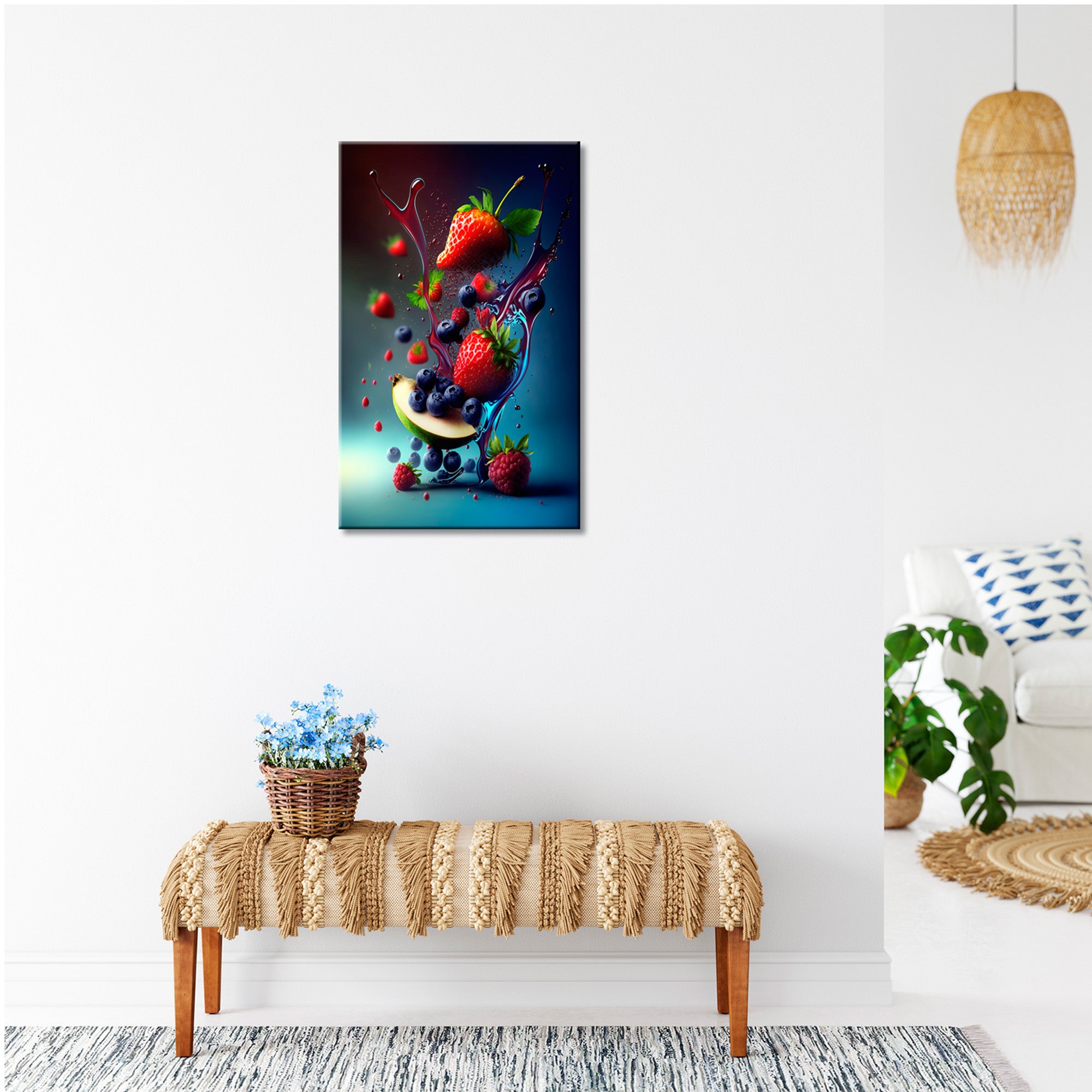 DECLINA, Tableau toile imprimée cuisine, Tableau toile déco Fraicheur de fruits, 30x50 cm - 3