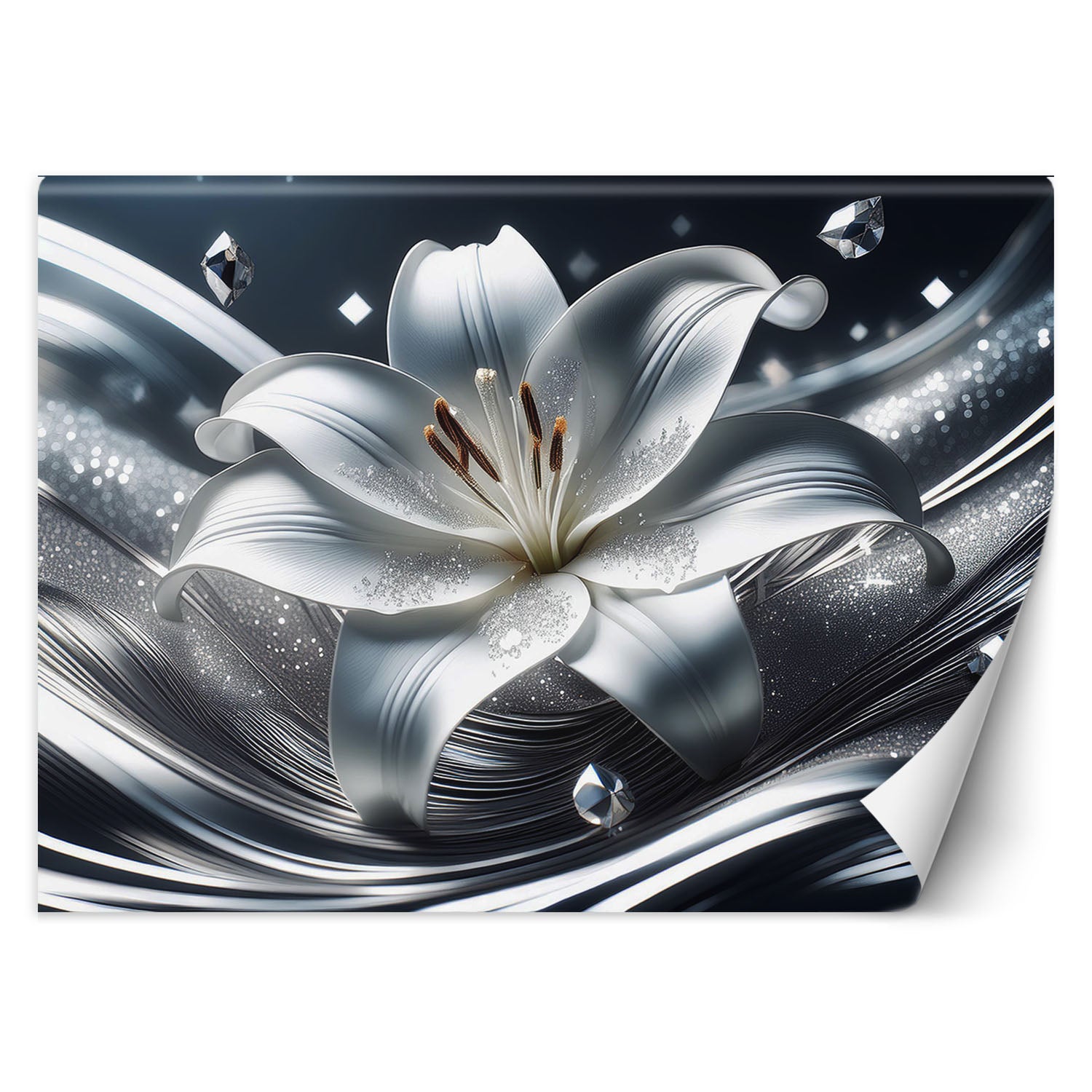 Fototapeta, Srebrny kwiat lilii 200x140