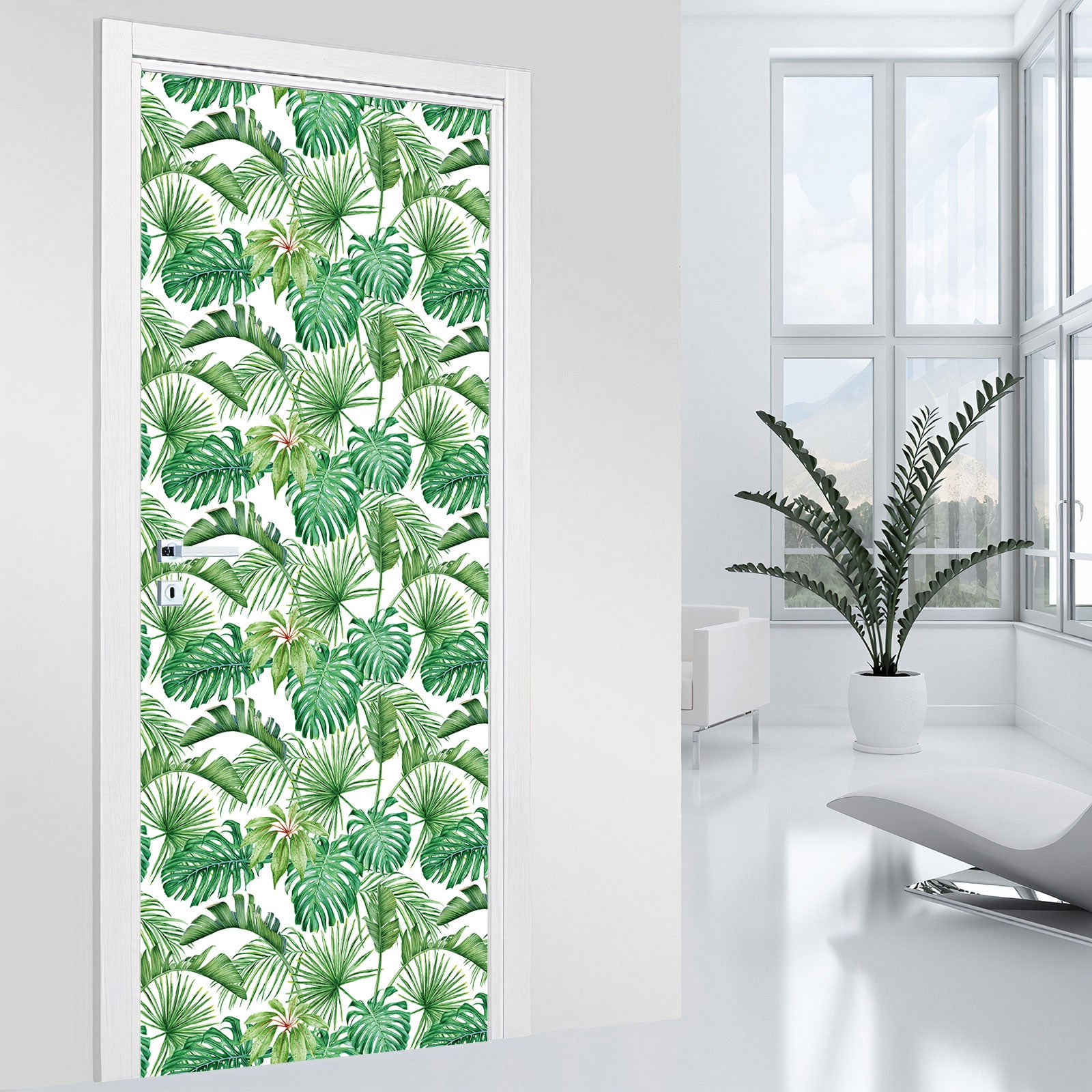 Adesivo per porta - Giungla - Adesivo opaco - Larghezza 93 x Altezza 205 cm | Leroy Merlin