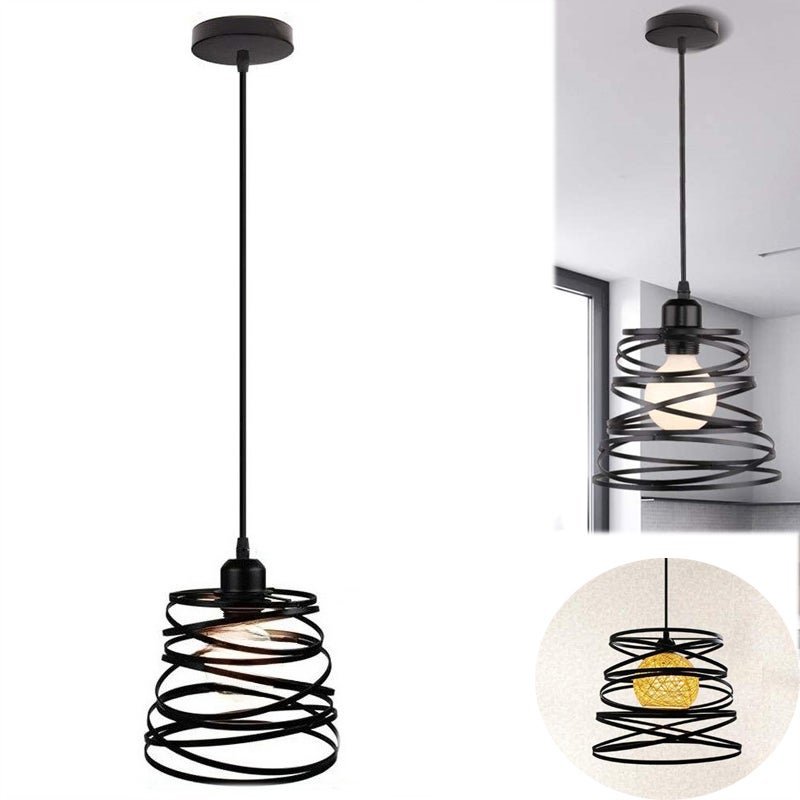 Nowoczesna i kreatywna metalowa lampa wisząca w stylu kaskady, oprawa w stylu vintage E27, do sypialni, salonu, jadalni (żarówki nie są dołączone).