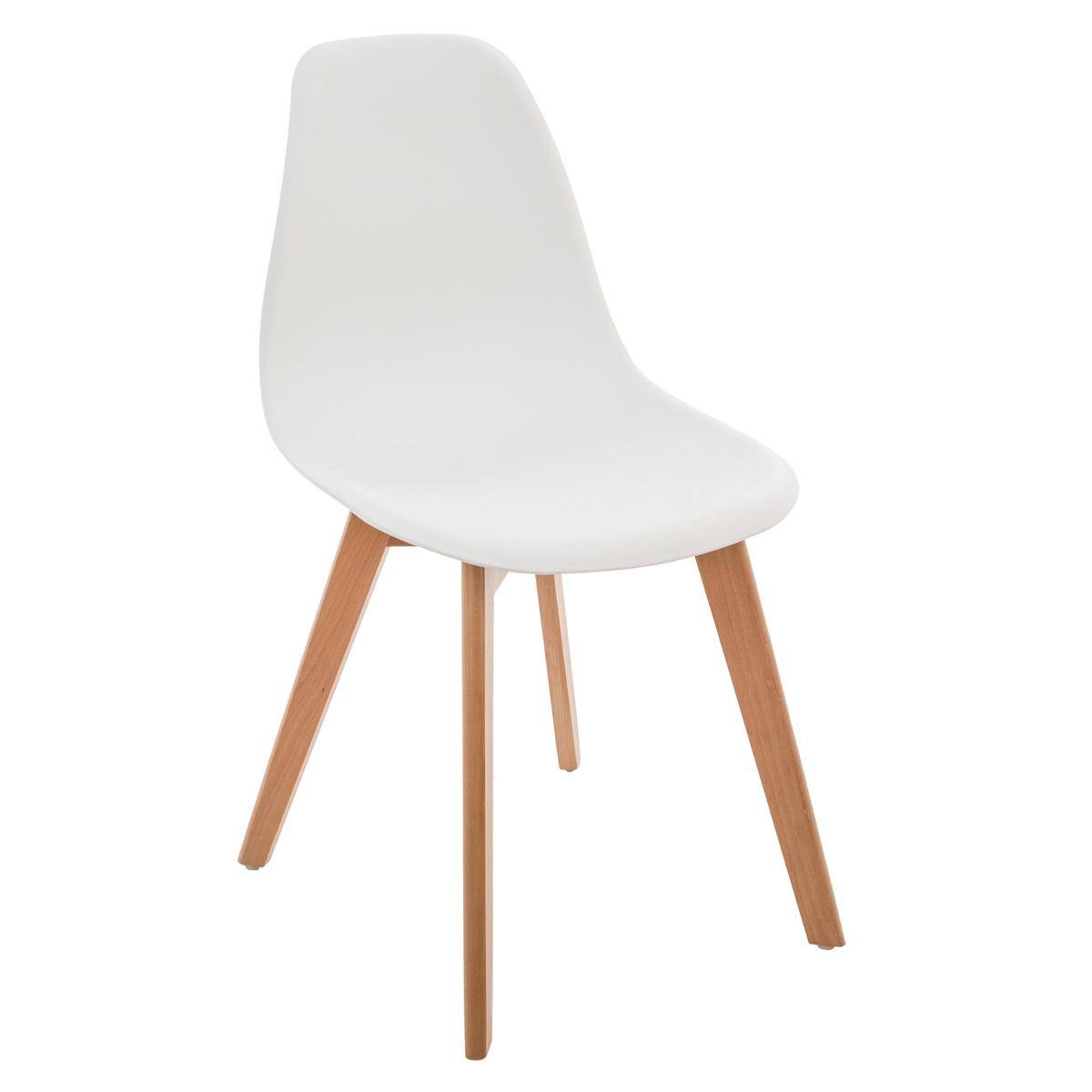 Chaise Enfant Scandinave Blanche - Hêtre Et Polypropylène - 57cm De Hauteur - À Monter Soi-même
