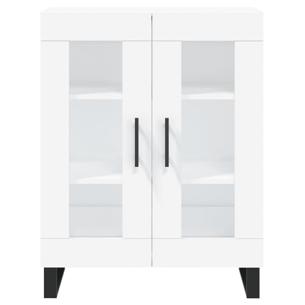 Buffet haut Blanc 69,5x34x180 cm Bois d'ingénierie - 8