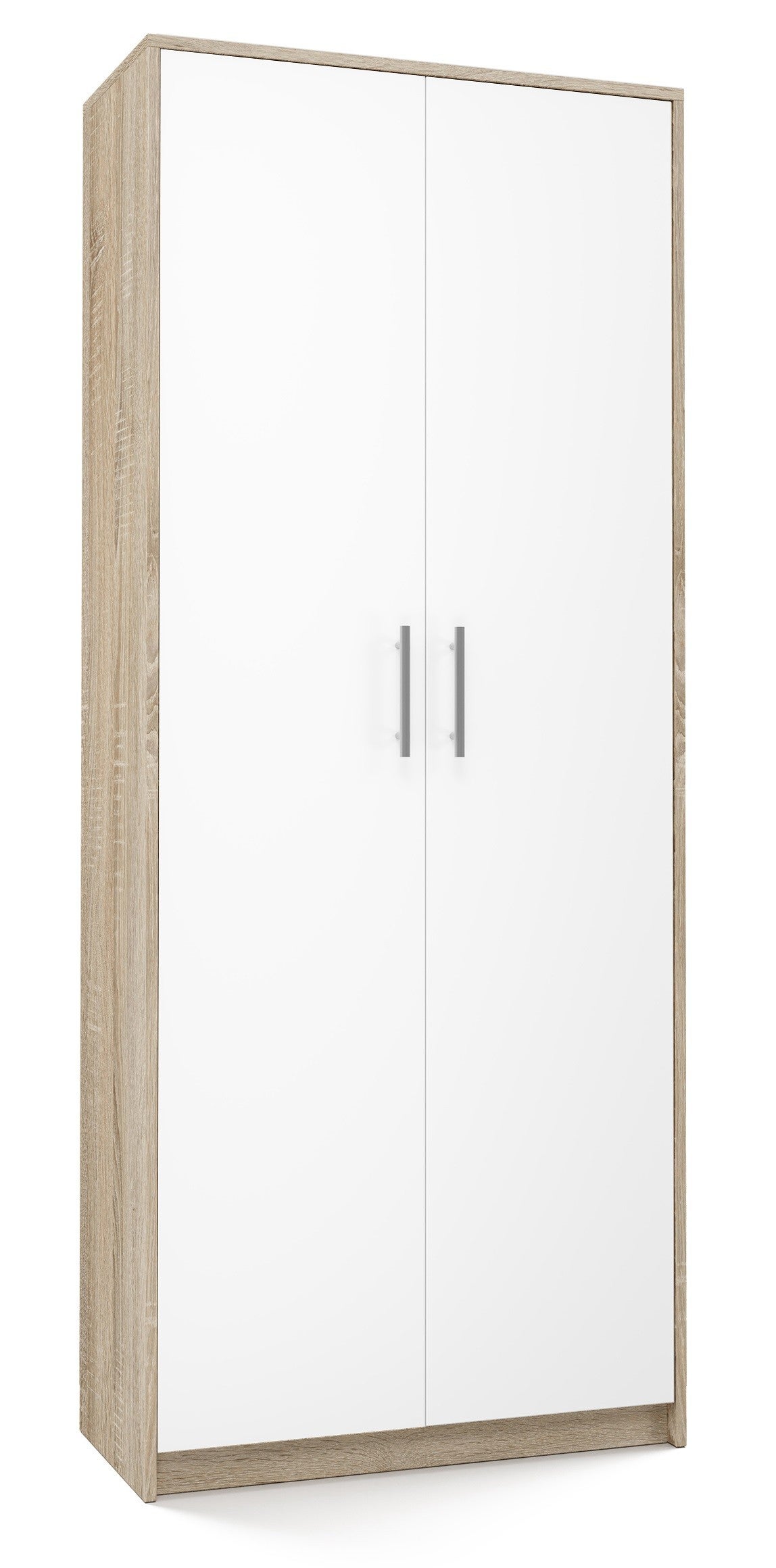PARLA - Armoire moderne 6 étagères - 180x74x35cm - Meuble de rangement - Armoire bureau - Blanc et Sonoma - 3