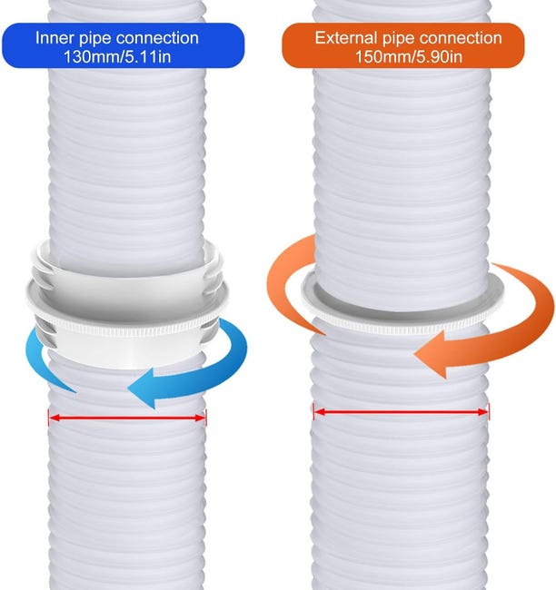Raccord de tuyau d'évacuation de climatiseur - Raccord d'évacuation universel pour climatiseur portable - Pour évacuation de climatiseur - 5