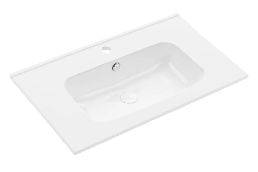 Umywalka wpuszczana ALTON 80 cm biała ceramiczna