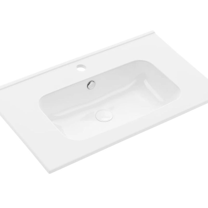 Umywalka wpuszczana ALTON 80 cm biała ceramiczna