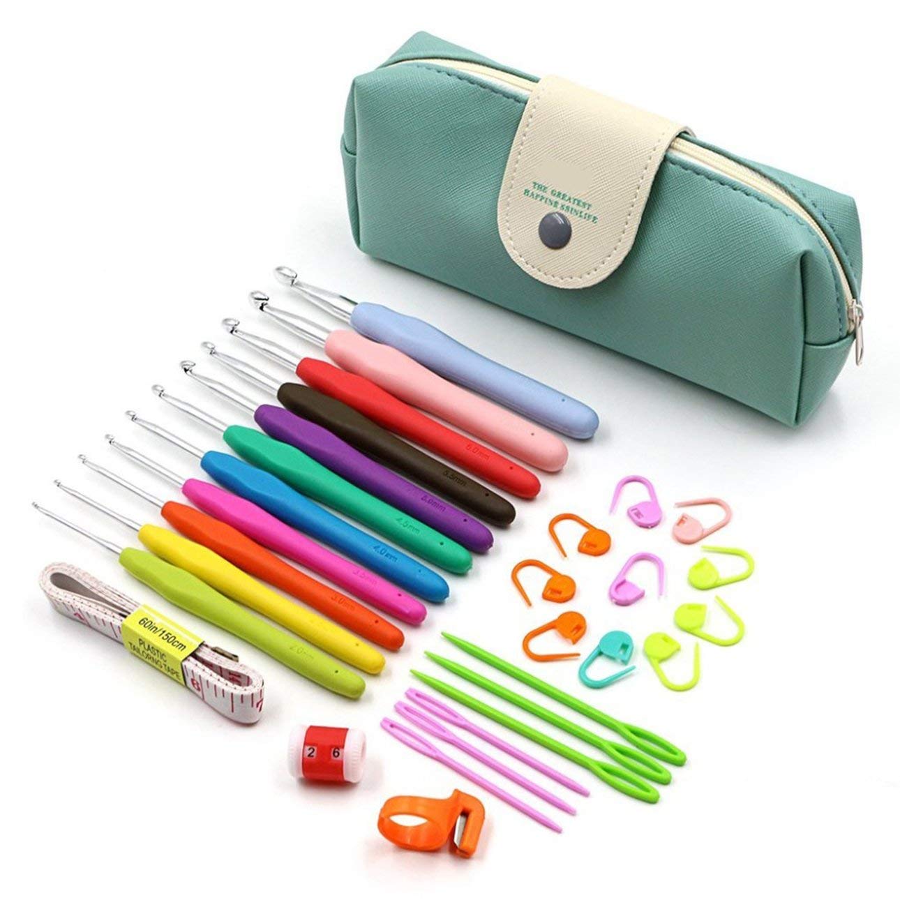 Kit Completo Per Principianti Di Uncinetto - 12 Ferri Ergonomici, Filati E Accessori