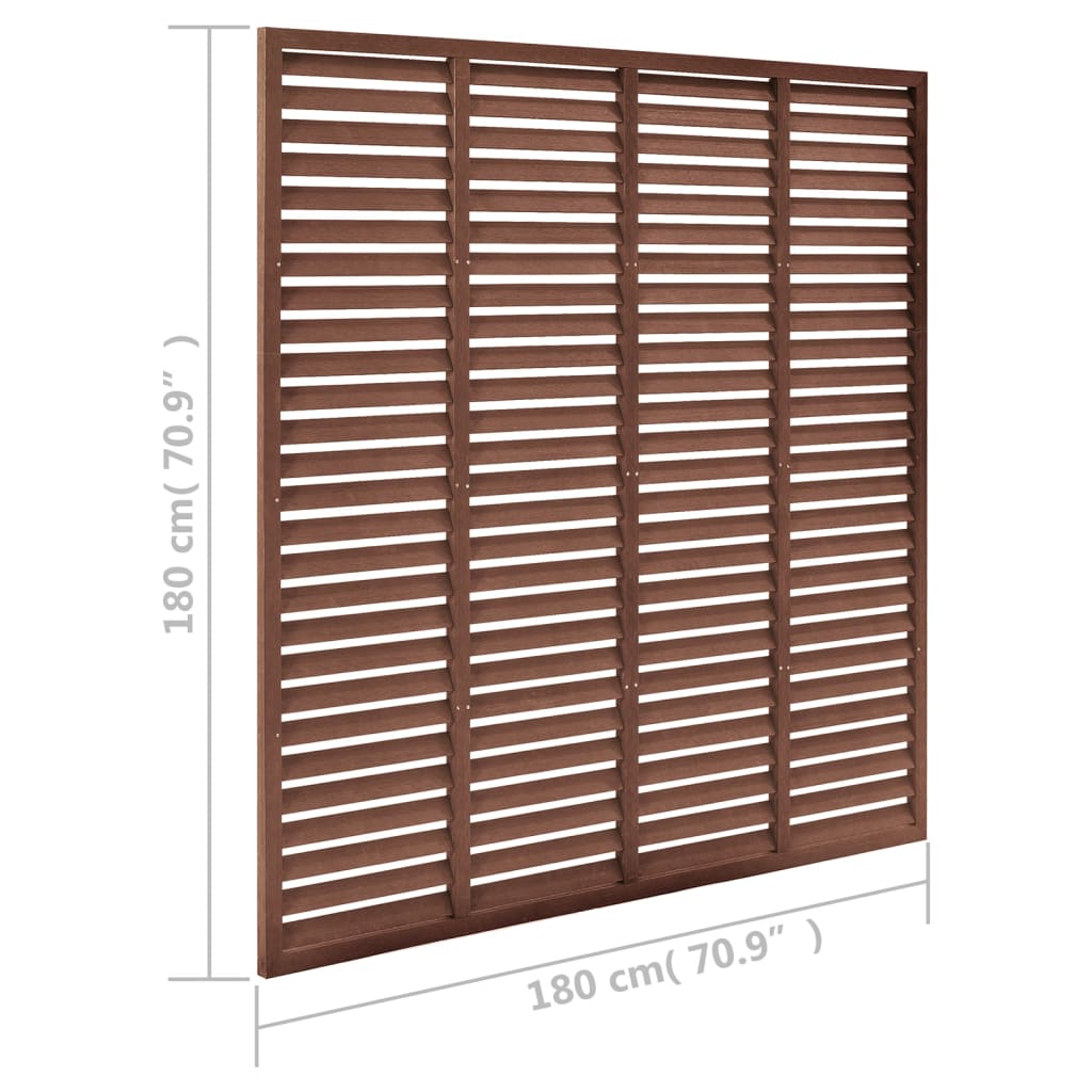 Clôture à persiennes WPC 180x180 cm Marron CFW51099 - 5