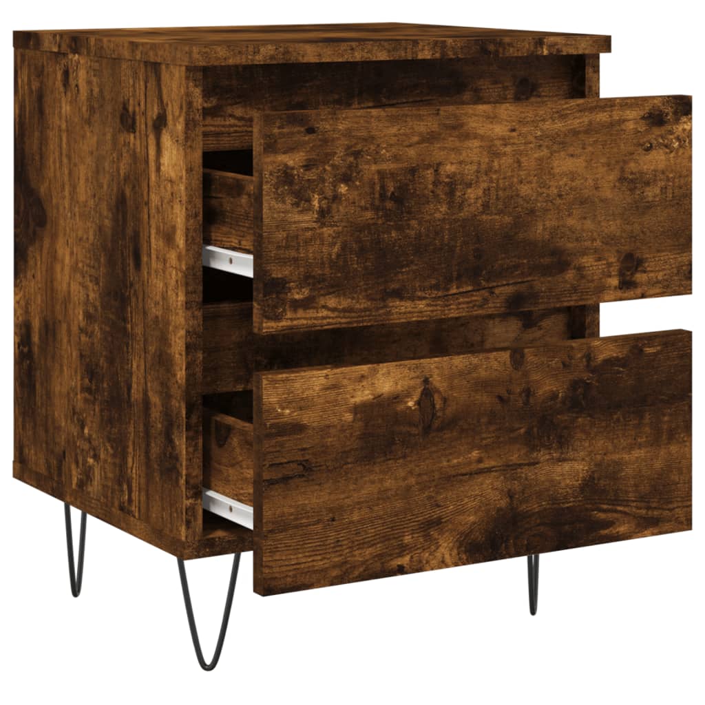 Maison Exclusive - Tables de chevet 2 pcs chêne fumé 40x35x50 cm bois ingénierie - 6