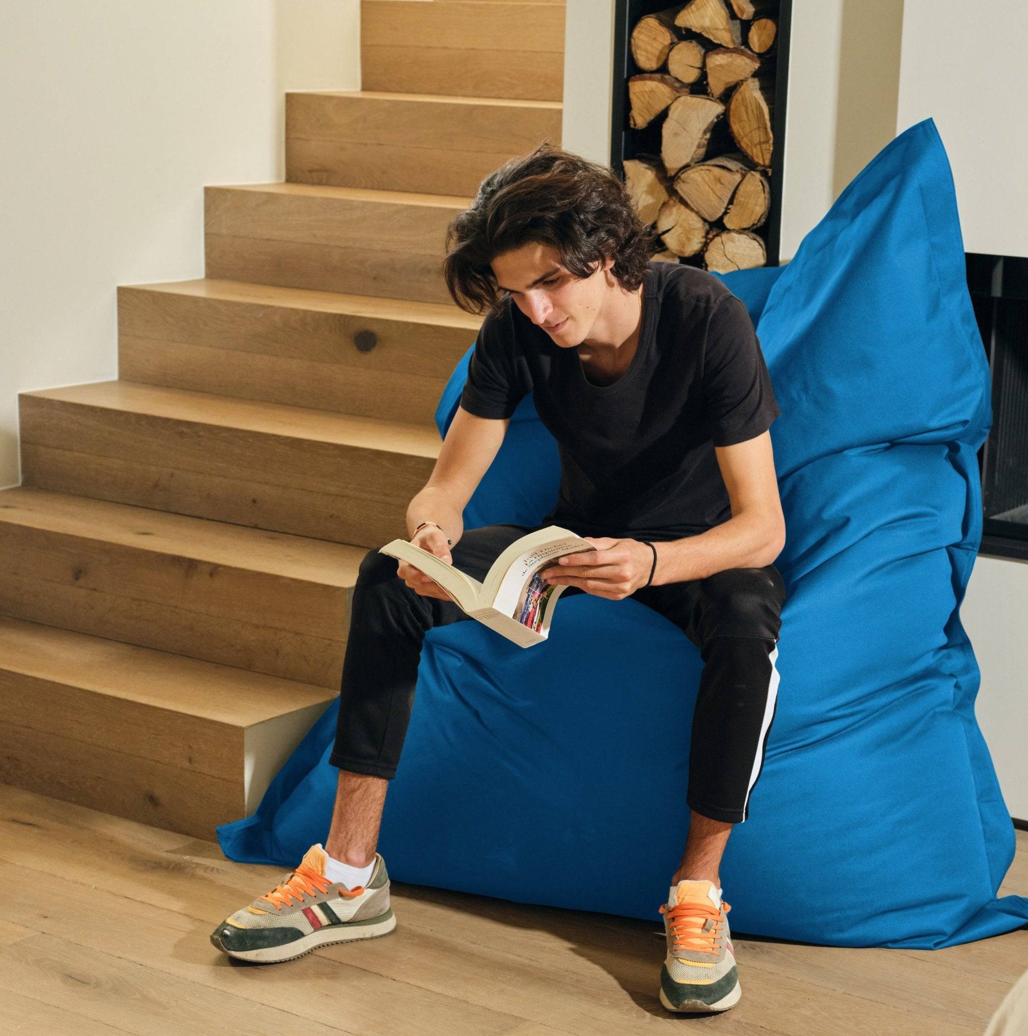 Housse pour Pouf Géant XXL 180x140cm Intérieur et Extérieur - Bleu pétrole - 2