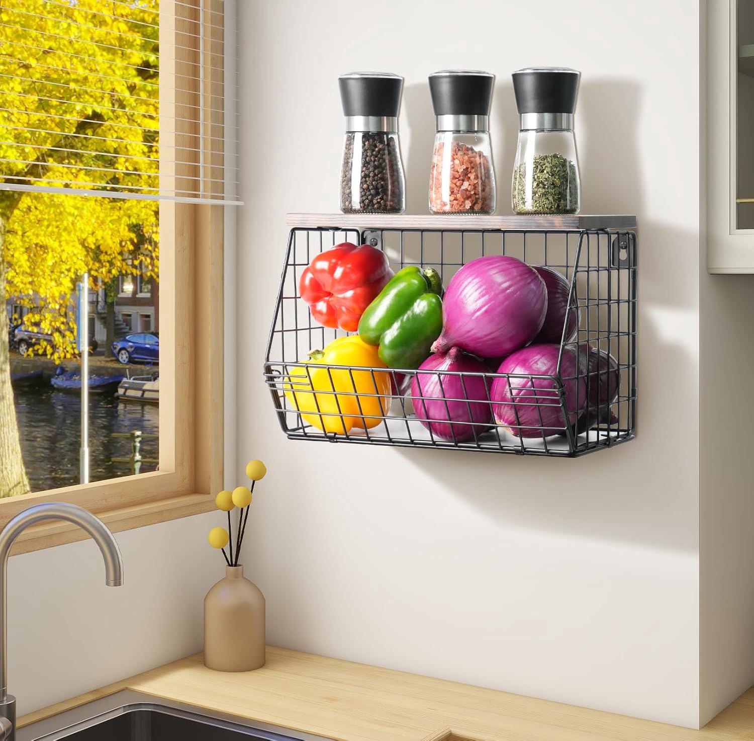 FINEW Set 6 Organizer Per Frigorifero – 4 Grandi (28,6x19x15cm) E 2 Medi (25,5x15x7cm), Contenitori Trasparenti Con Manico, BPA Free, Per Cucina E Armadietti