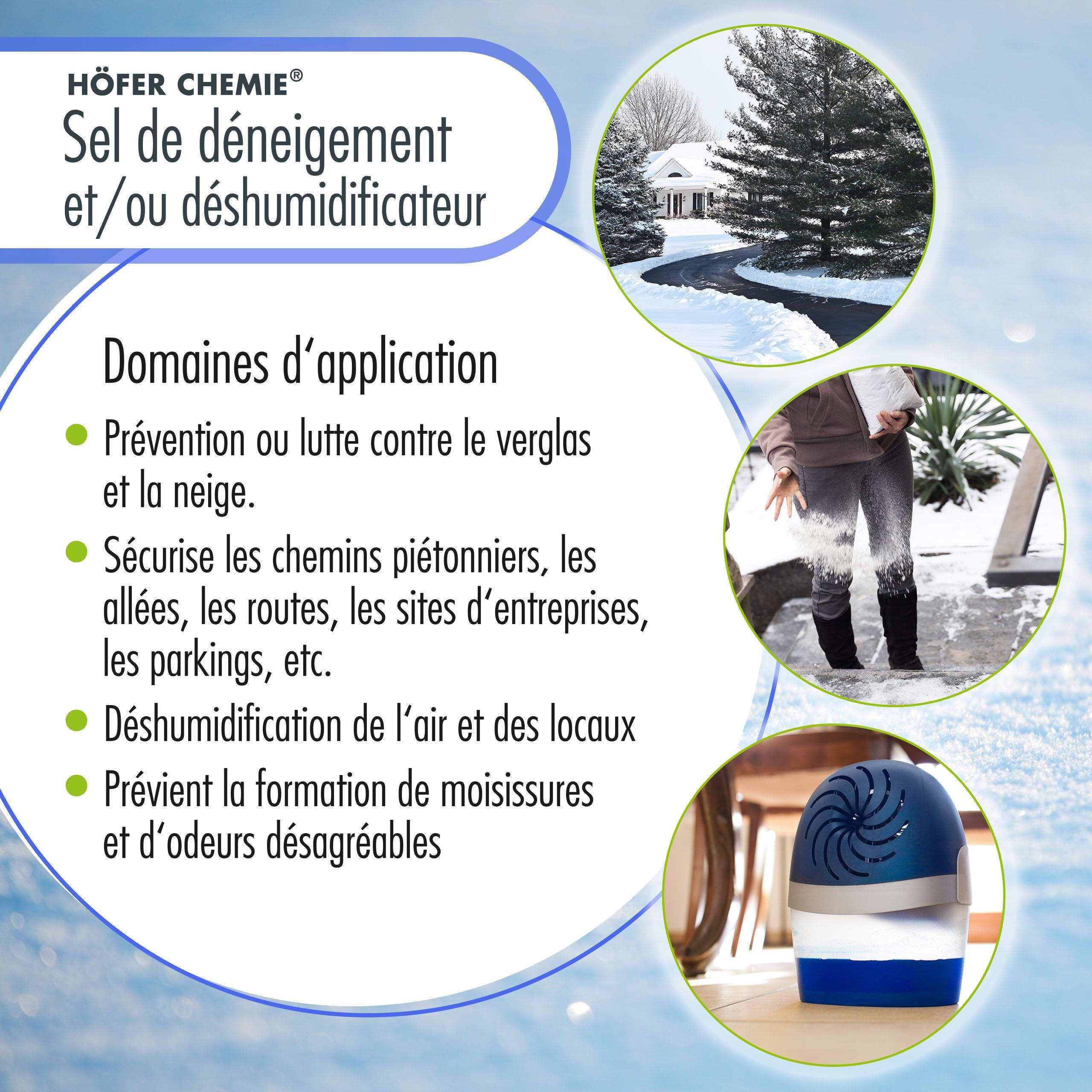 1 x Sel de déneigement et/ou déshumidificateur Höfer Chemie® en sac de 25 KG - 7