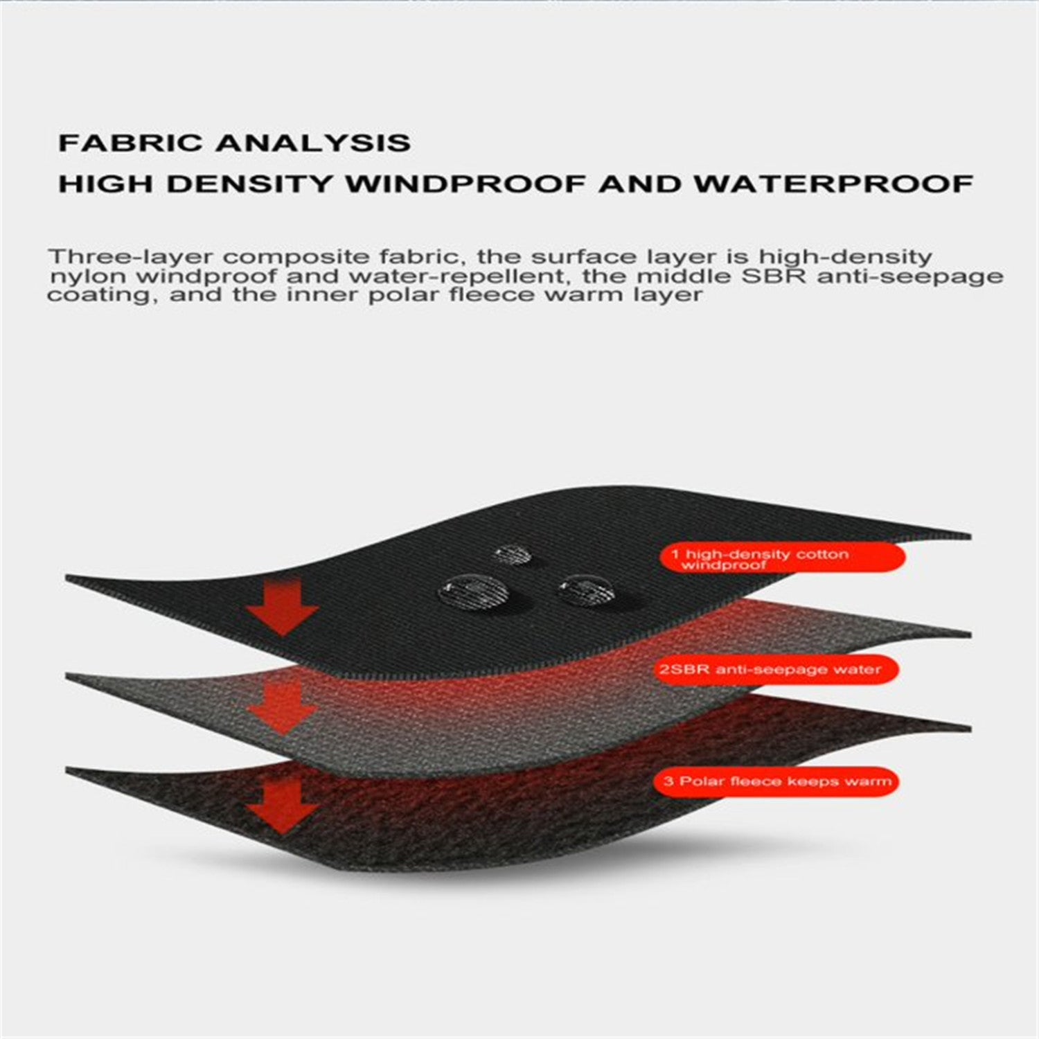 Winter velvet windproof waterproof motorcycle/bicycle touch screen with warm gloves black(L) - 3