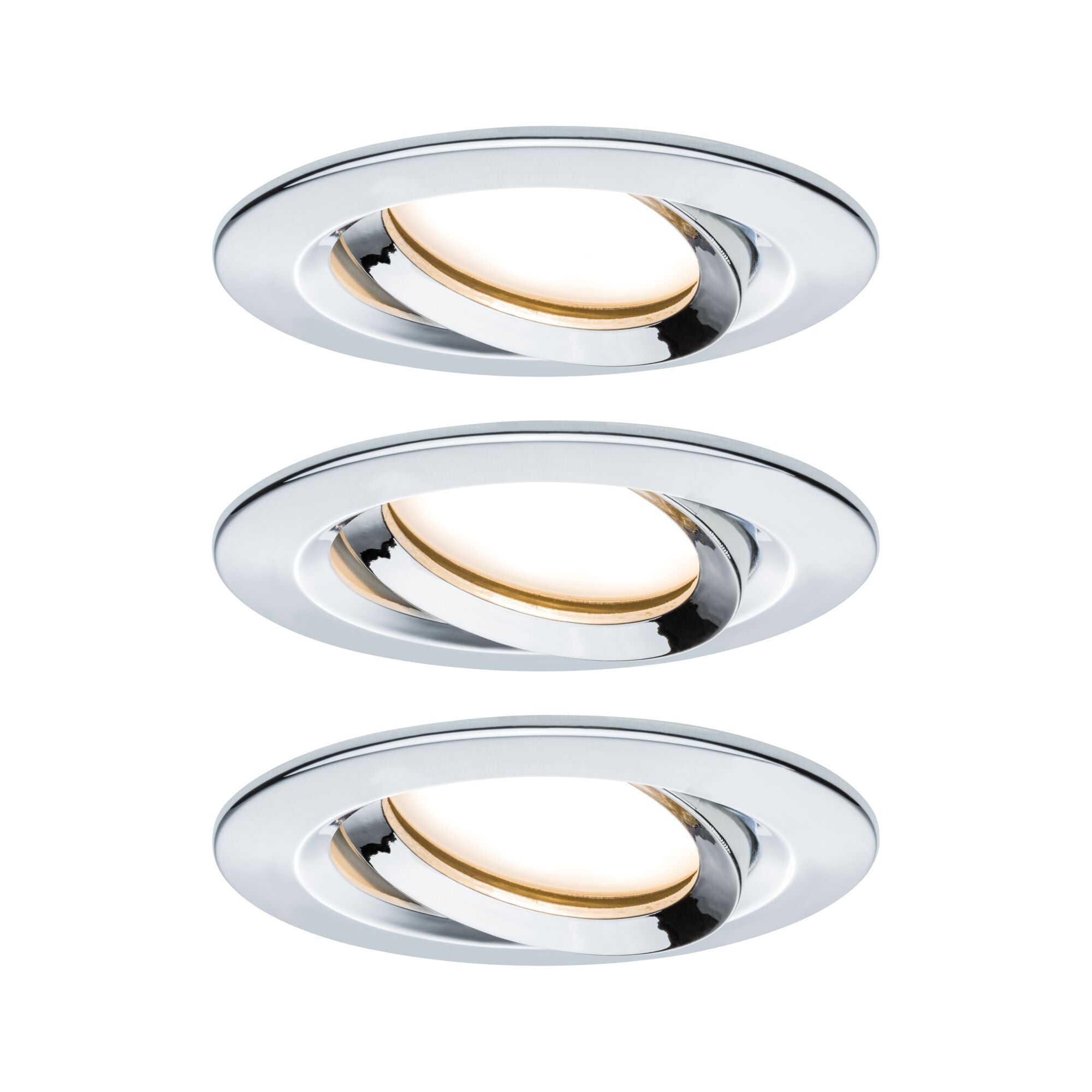 Spot encastré LED Nova Plus Coin Kit de base orientable IP65 rond 93mm 30° Coin 3x6W 3x470lm 230V gradable 2700K Chrome - 2