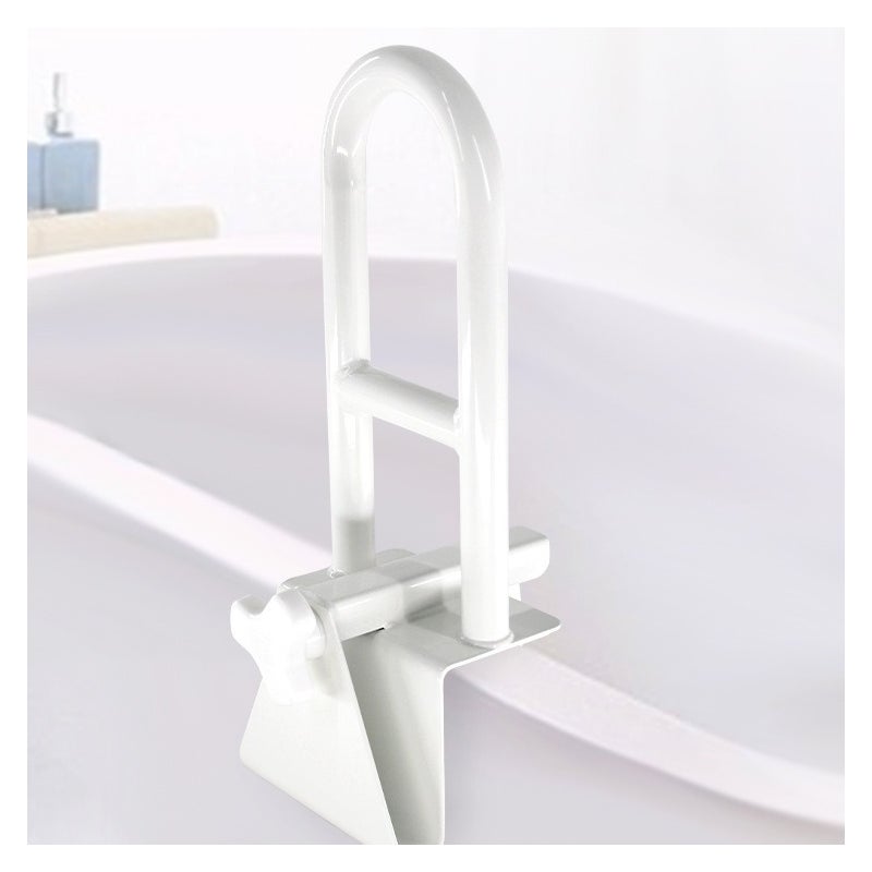 (Gładka krawędź 8 do 17,5 cm) Uchwyt do wanny dla seniorów, biały uchwyt bezpieczeństwa, nie wymaga wiercenia, do łazienki